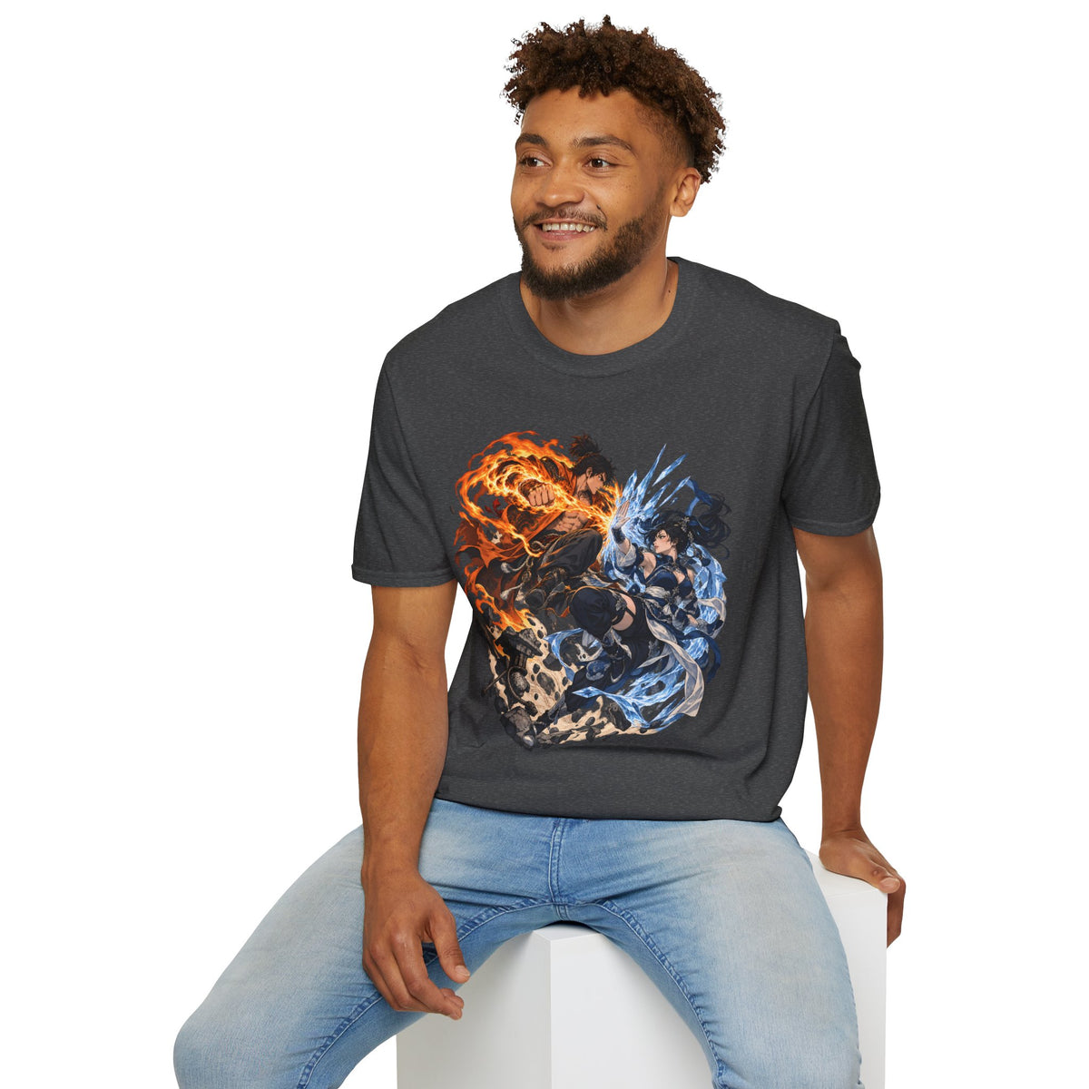 Elemental Battle | Fire vs Ice | Ninja Japanese Fantasy T-Shirt