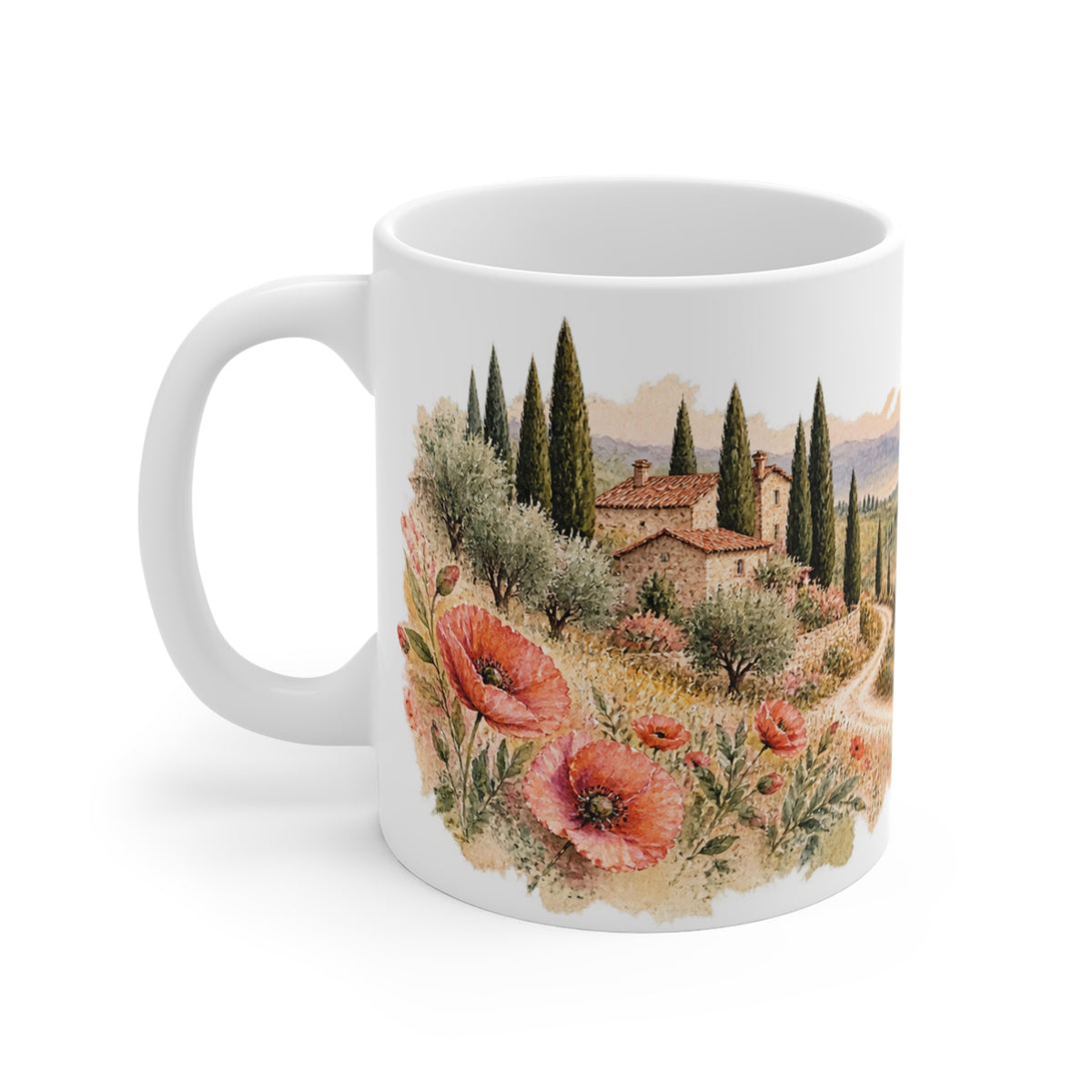 Tuscan Hills Watercolour Mug | Italian Countryside