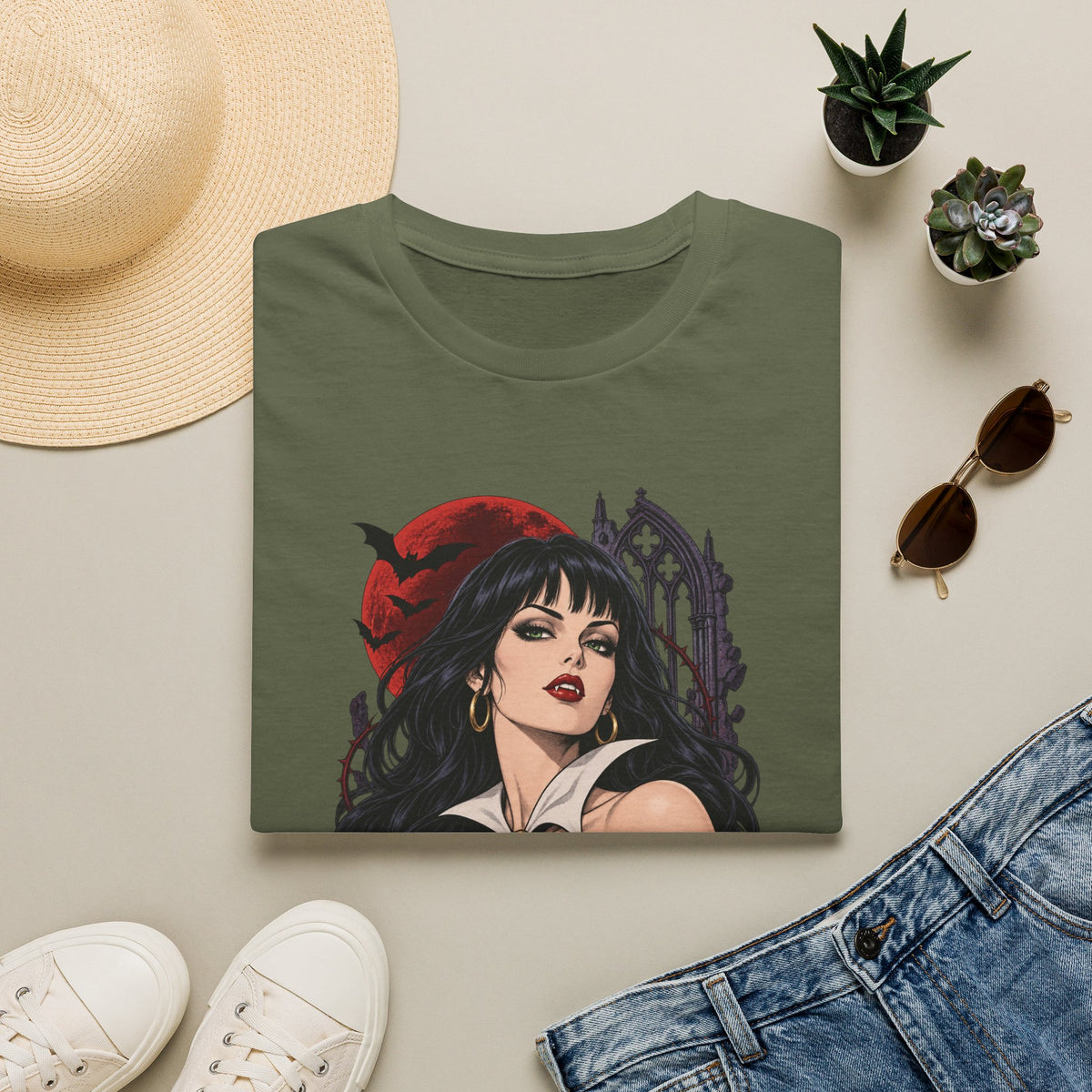 Vampirella | Sexy Halloween Vampire Pin Up Girl Sorceress Graphic T-Shirt