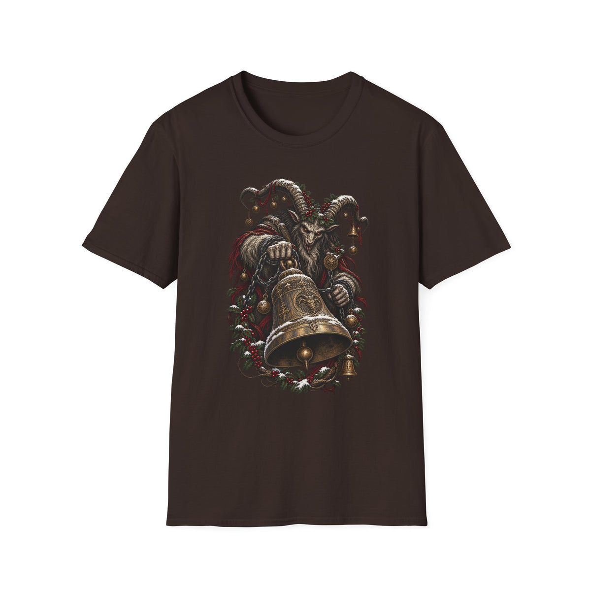 Krampus with Bell | Dark Christmas Demon T-Shirt