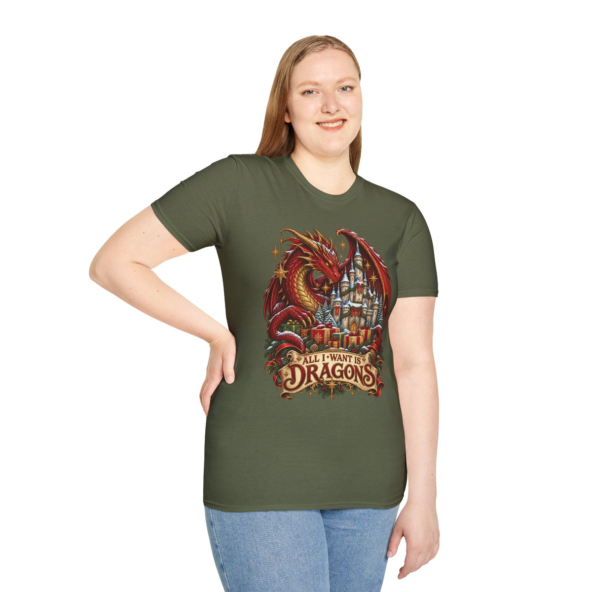 All I Want For Christmas | Dragon Castle T-Shirt