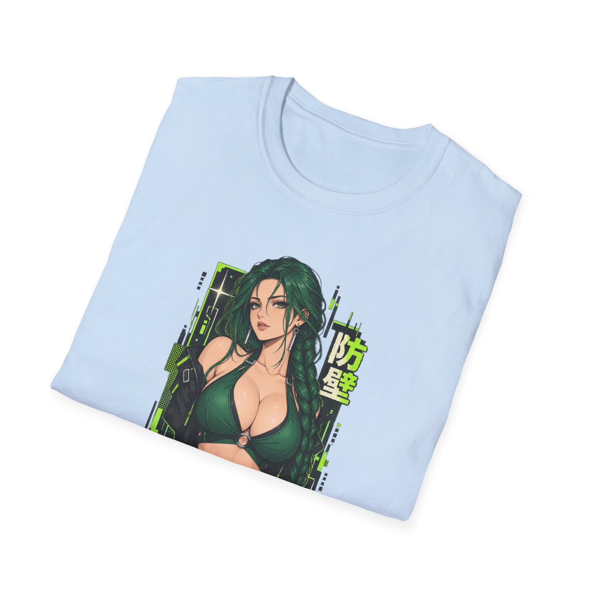 Jade | Anime Green-Haired Sexy Pin Up Girl Warrior Graphic Shirt