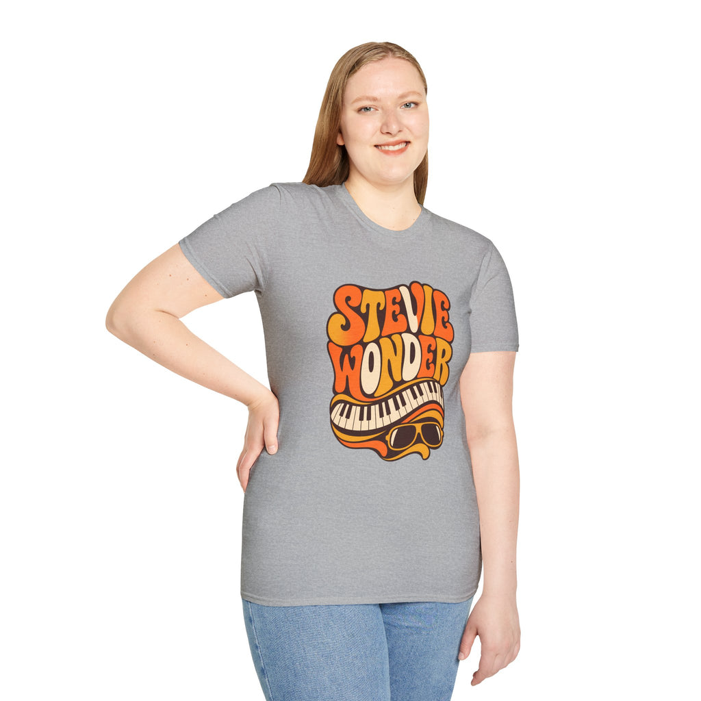Stevie Wonder Piano Psychedelic Retro Band T-Shirt