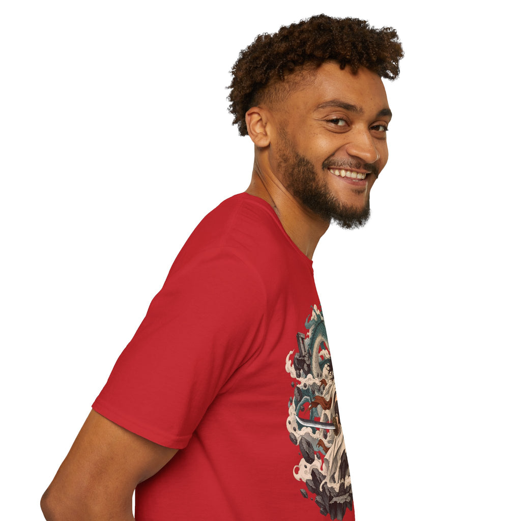 Mythic Dragon Warrior | Japanese Samurai and Serpent T Shirt