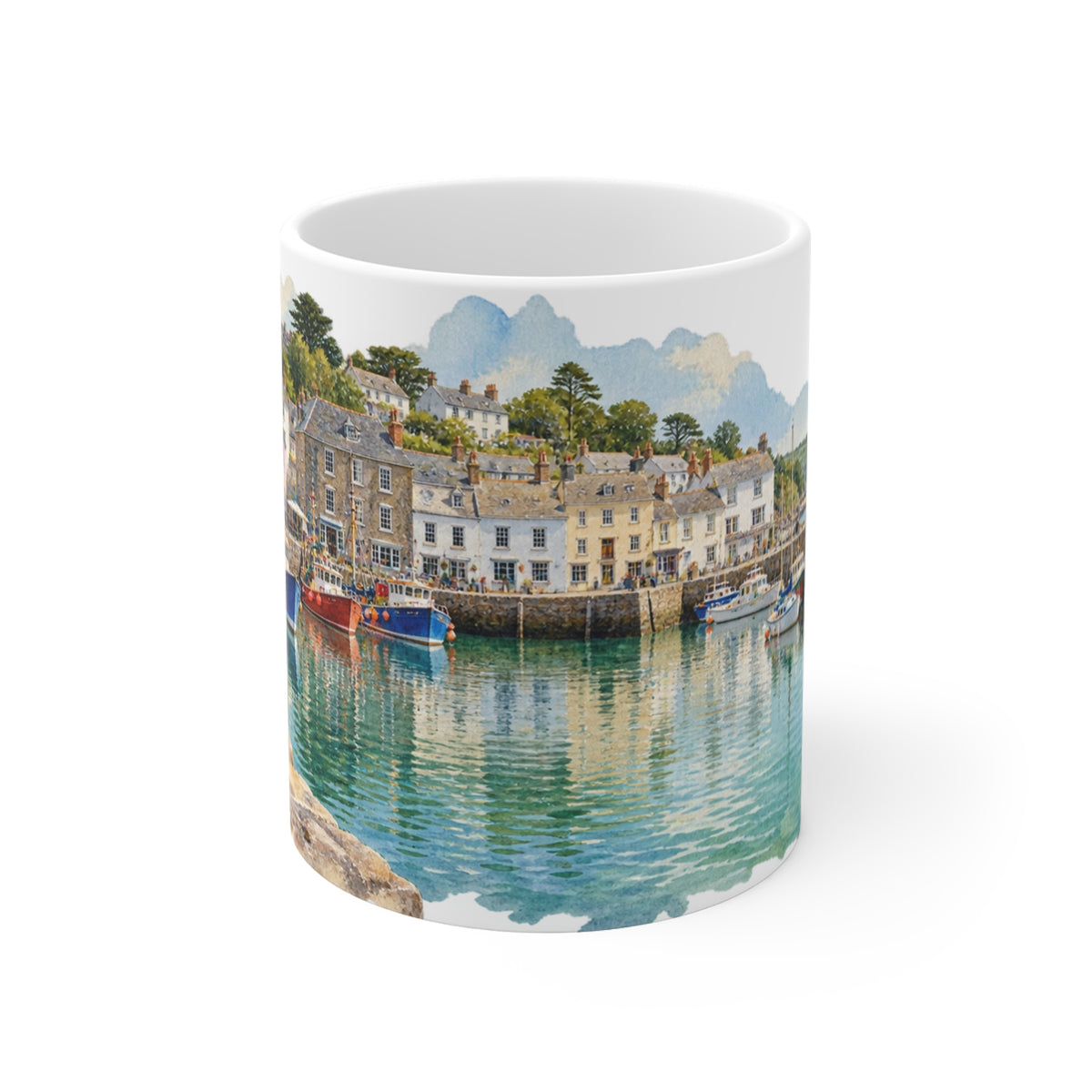 Padstow Harbour Mug | Cornwall Watercolour | Coastal Holiday Gift