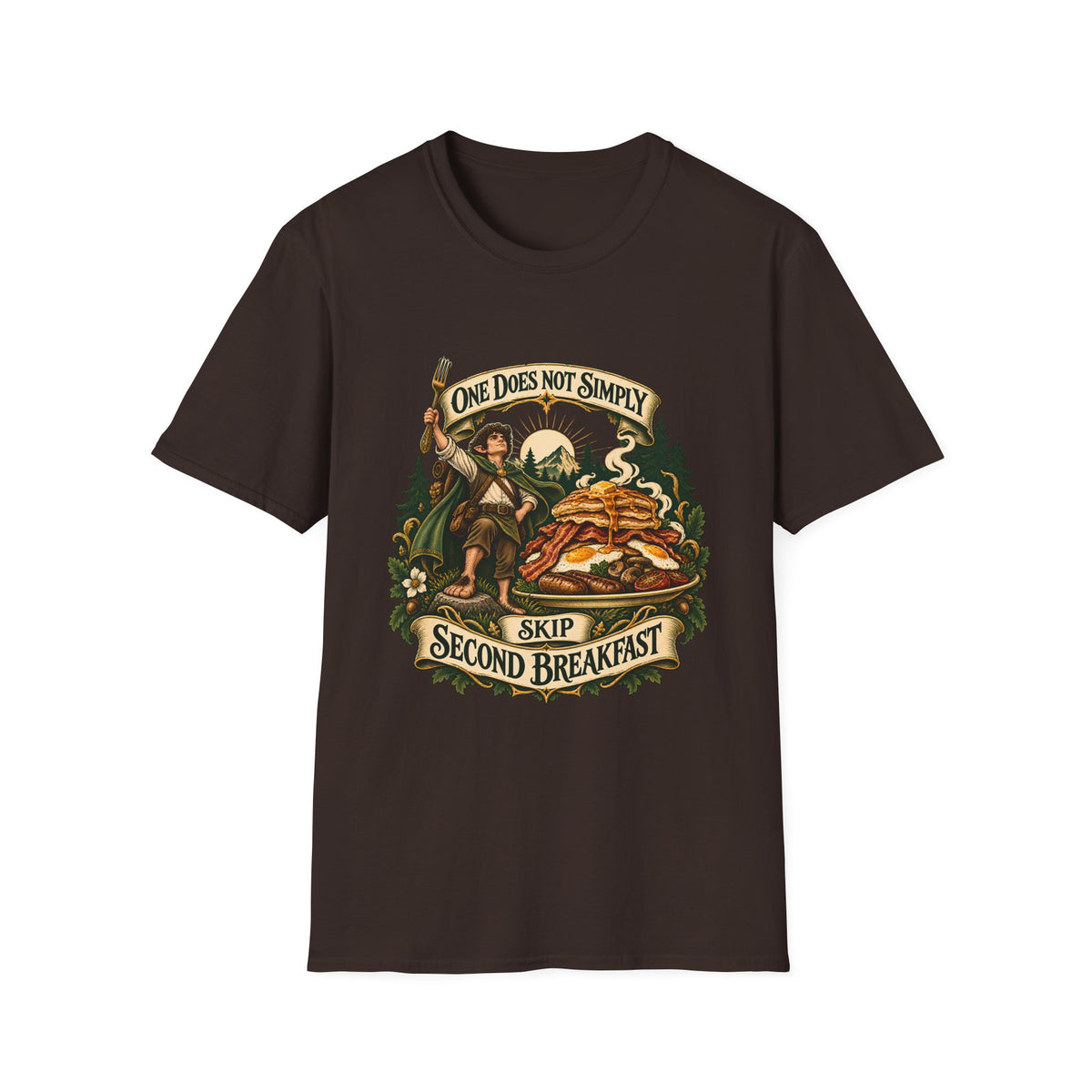 One Does Not Simply Skip Second Breakfast | Funny Hobbit Breakfast Graphic