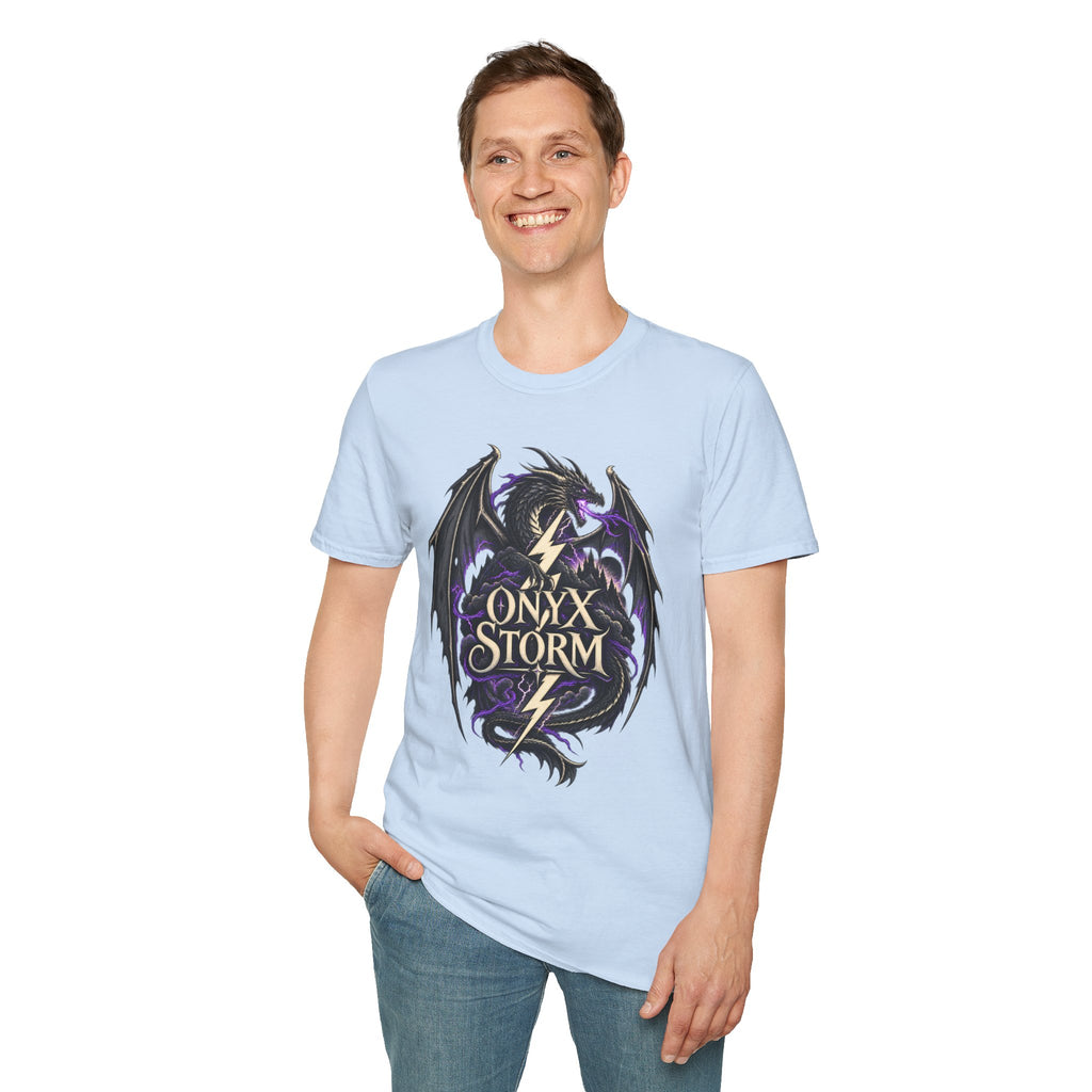 Onyx Storm Dragon T-Shirt | Book Inspired Gothic Lightning Fantasy Tee