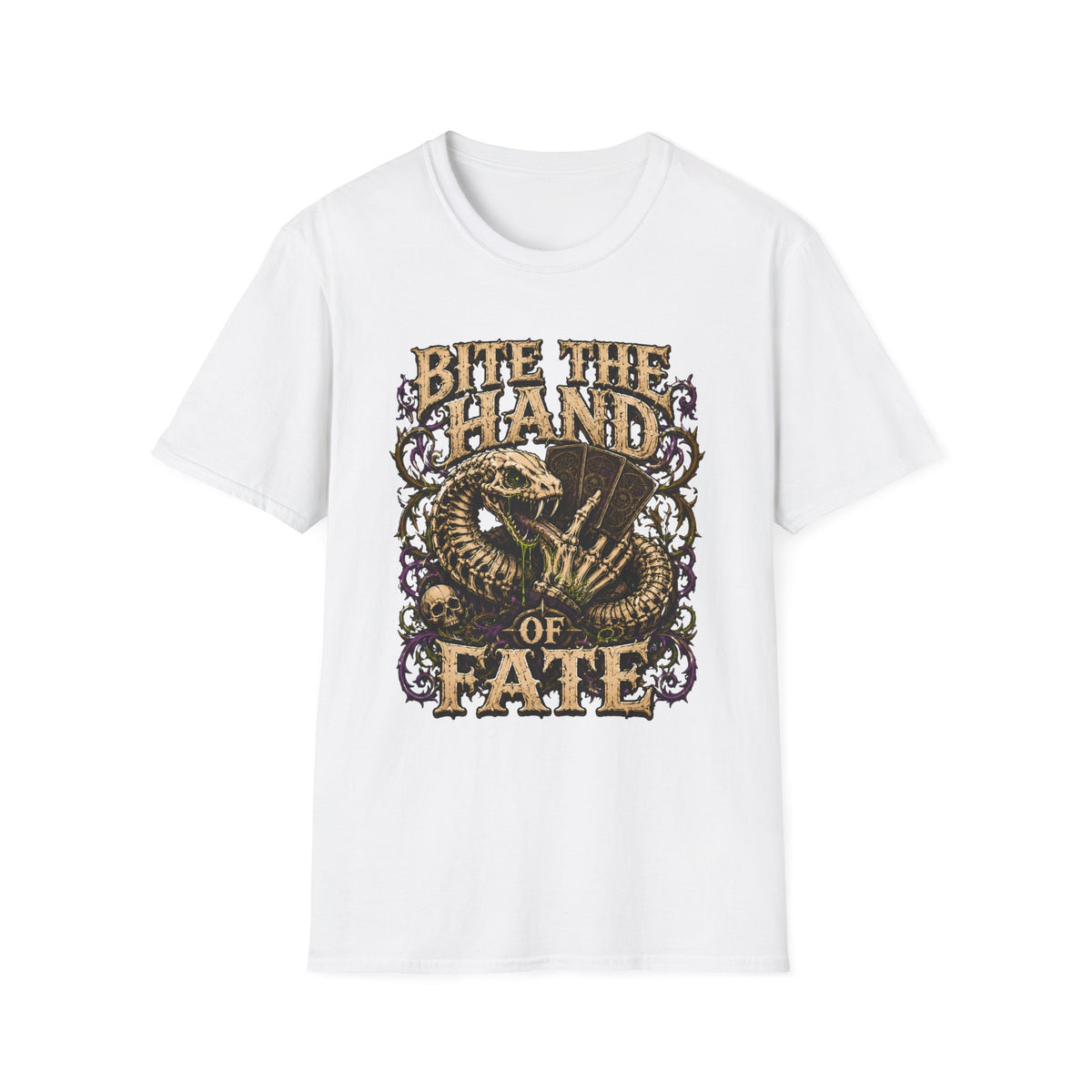 Bite the Hand of Fate Halloween T-Shirt - Vintage Snake Graphic Tee