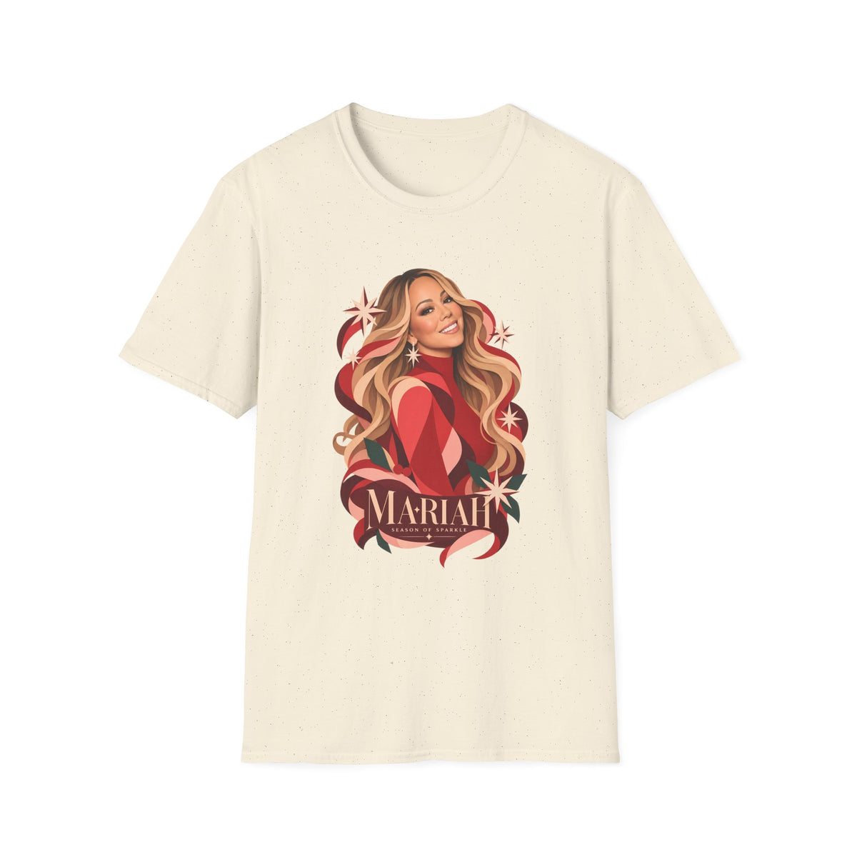 Mariah Carey | Holiday Diva Graphic Tee | Retro Red Star Portrait