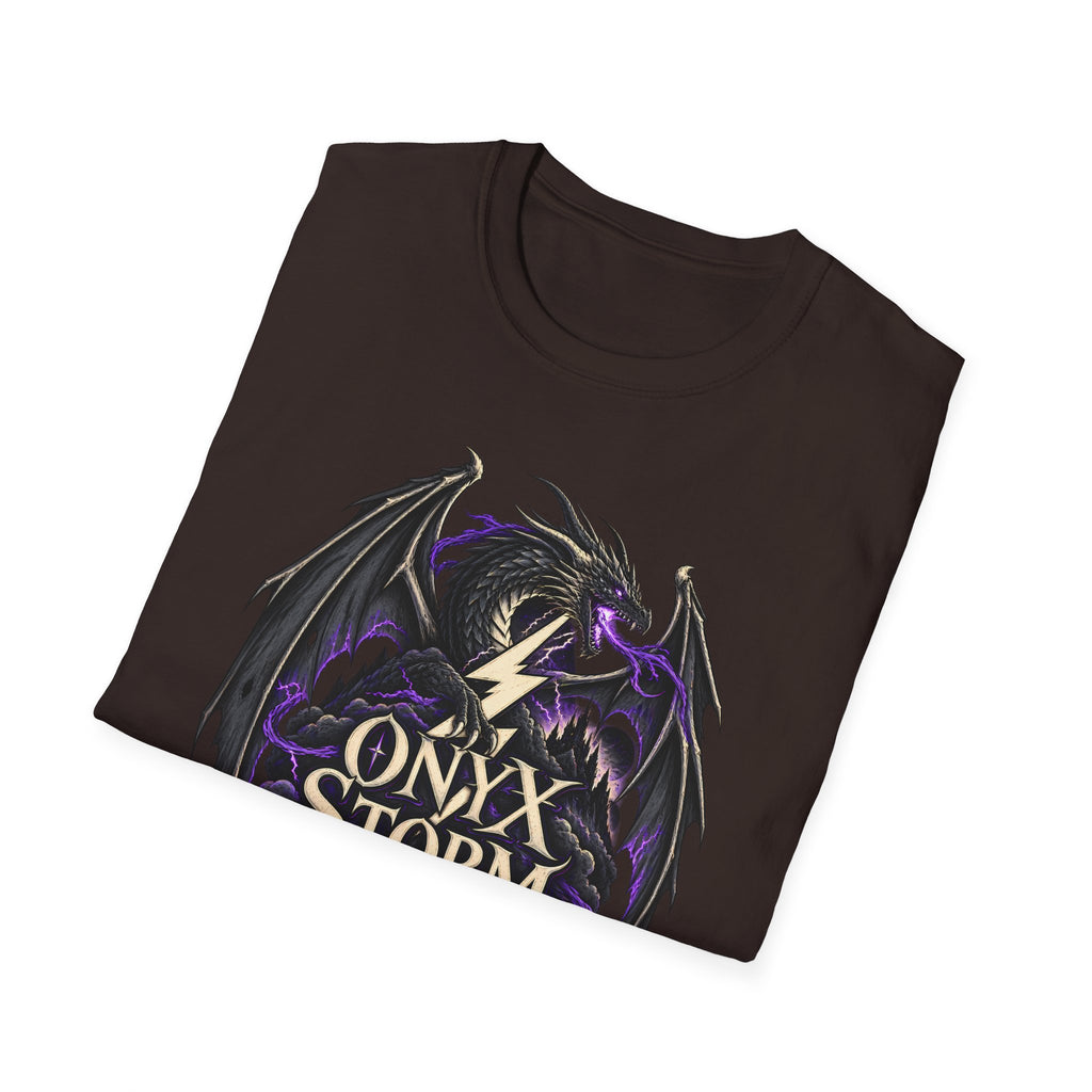 Onyx Storm Dragon T-Shirt | Book Inspired Gothic Lightning Fantasy Tee