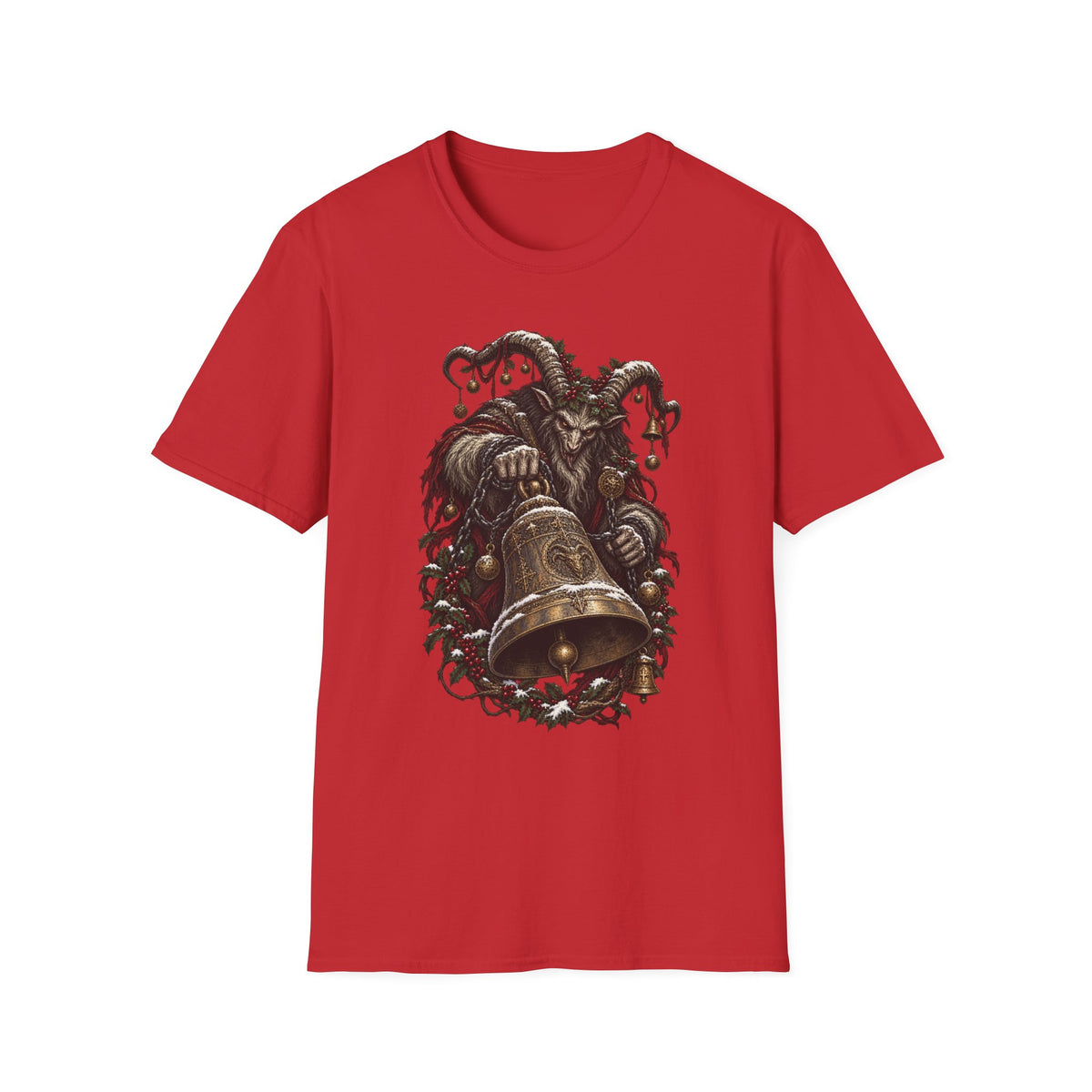 Krampus with Bell | Dark Christmas Demon T-Shirt