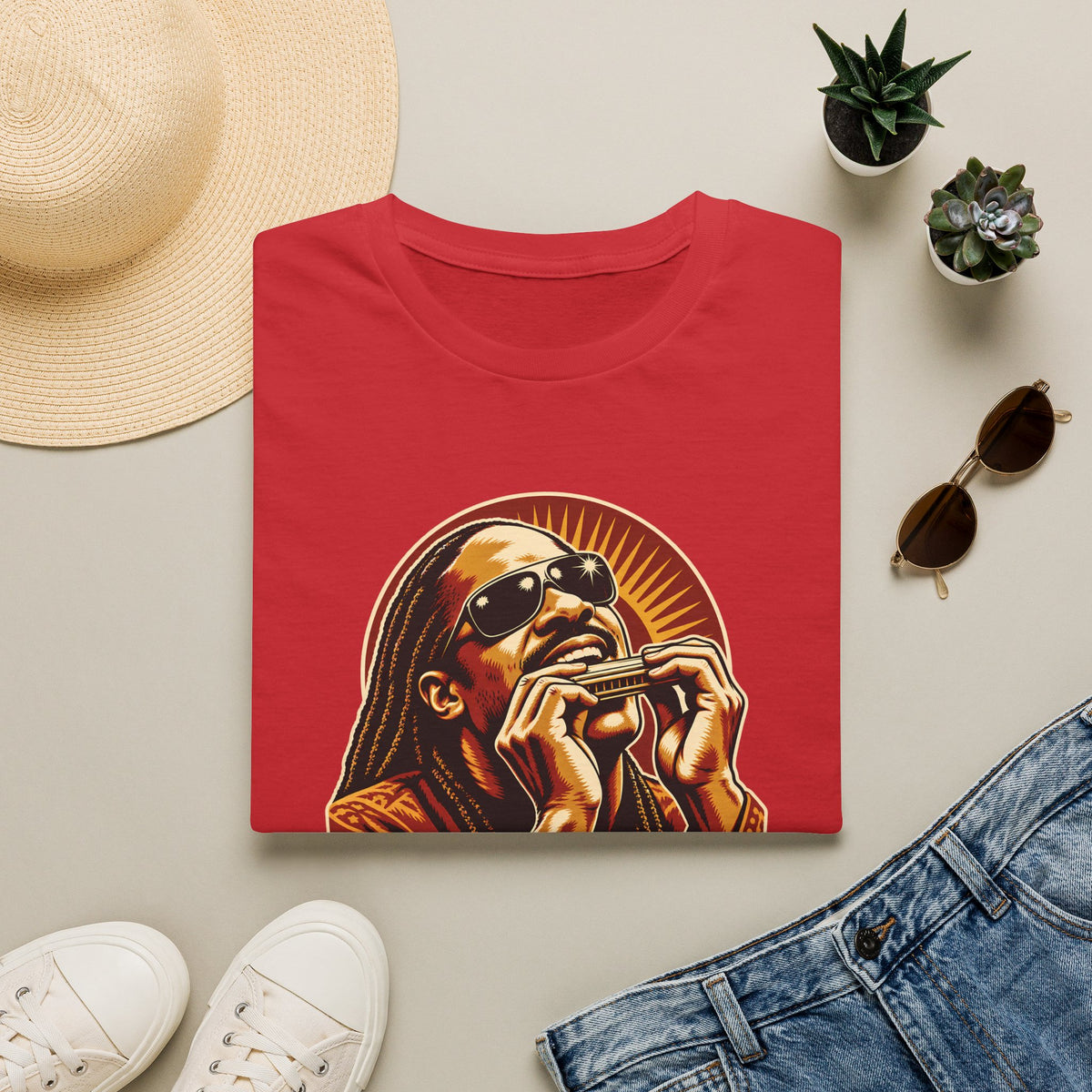 Stevie Wonder Harmonica Tribute T-Shirt
