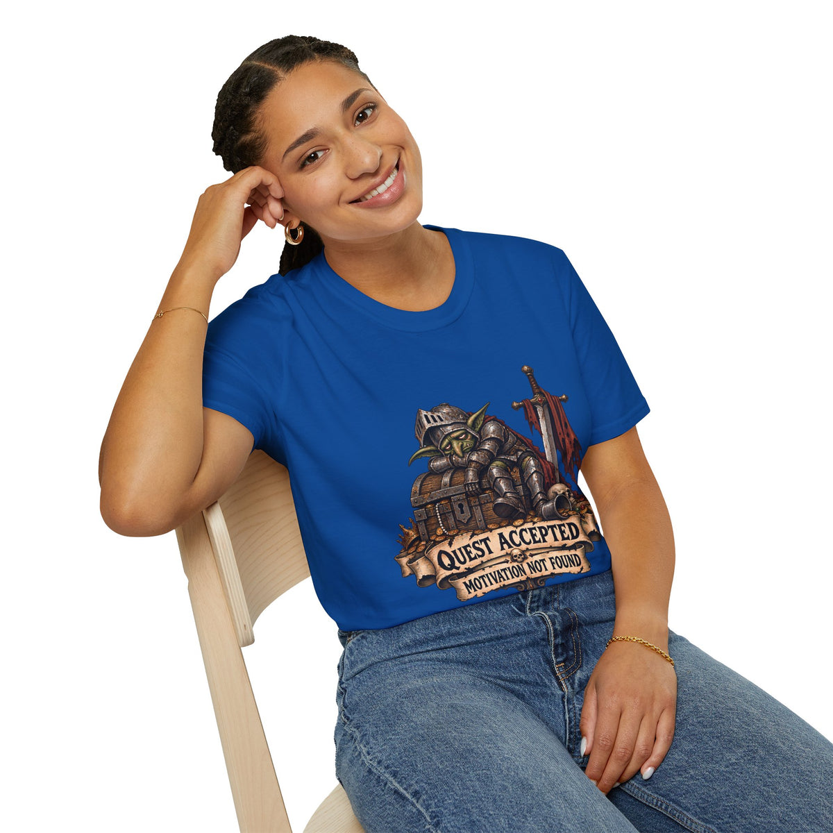 Quest Accepted T‑Shirt | Fantasy Gamer Tee (Motivation Not Found)