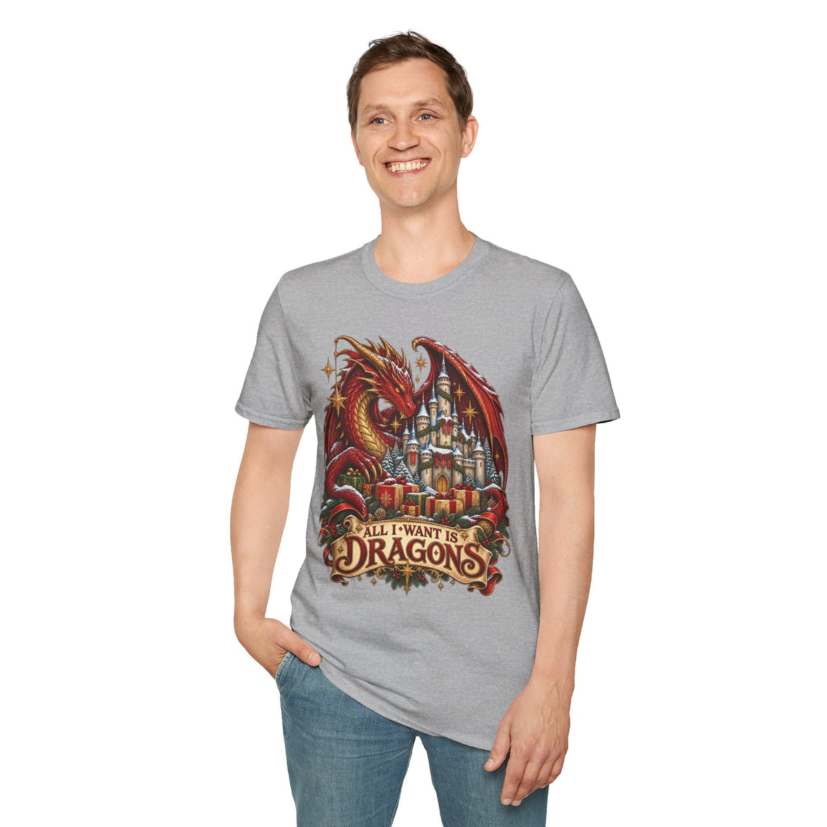 All I Want For Christmas | Dragon Castle T-Shirt