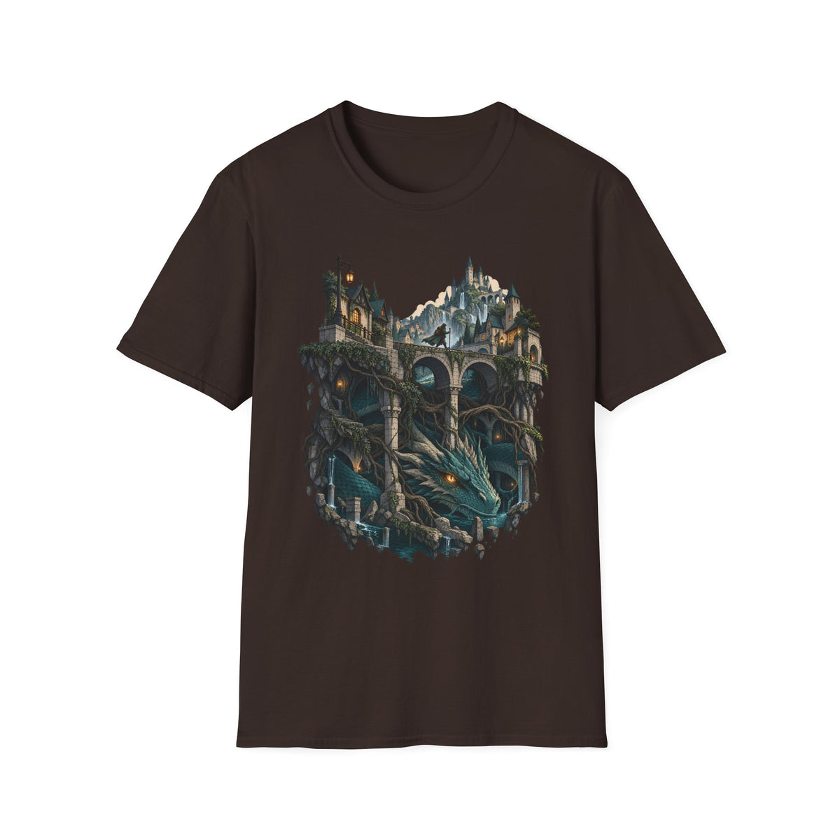 Quests and Adventures | Japanese Style | Anime Fantasy Dragon Castle T Shirt