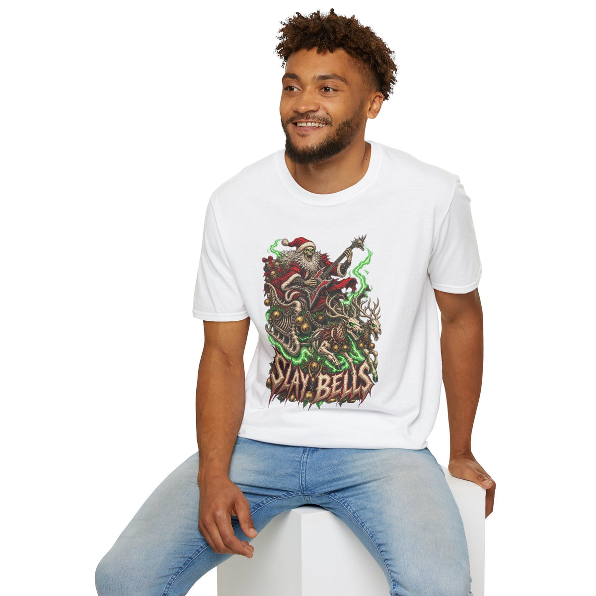 Slay Bells | Santa Clauses Horror Christmas T-Shirt