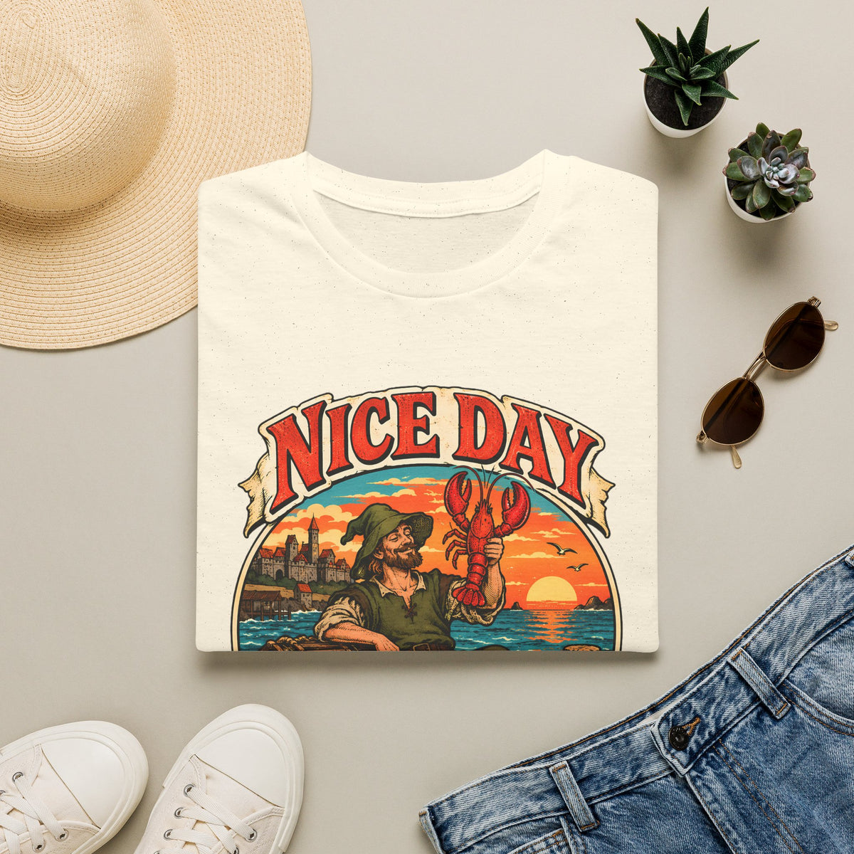 "Nice Day for Fishing Lobbies" - Runescape / OSRS Inspired Fishing T-Shirt