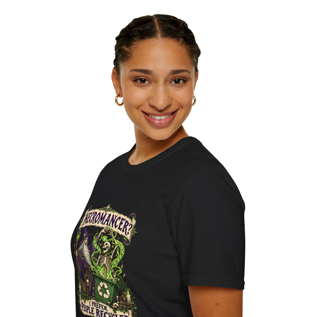 Necromancer? I Prefer People Recycler T-Shirt | Funny Gothic Halloween Tee