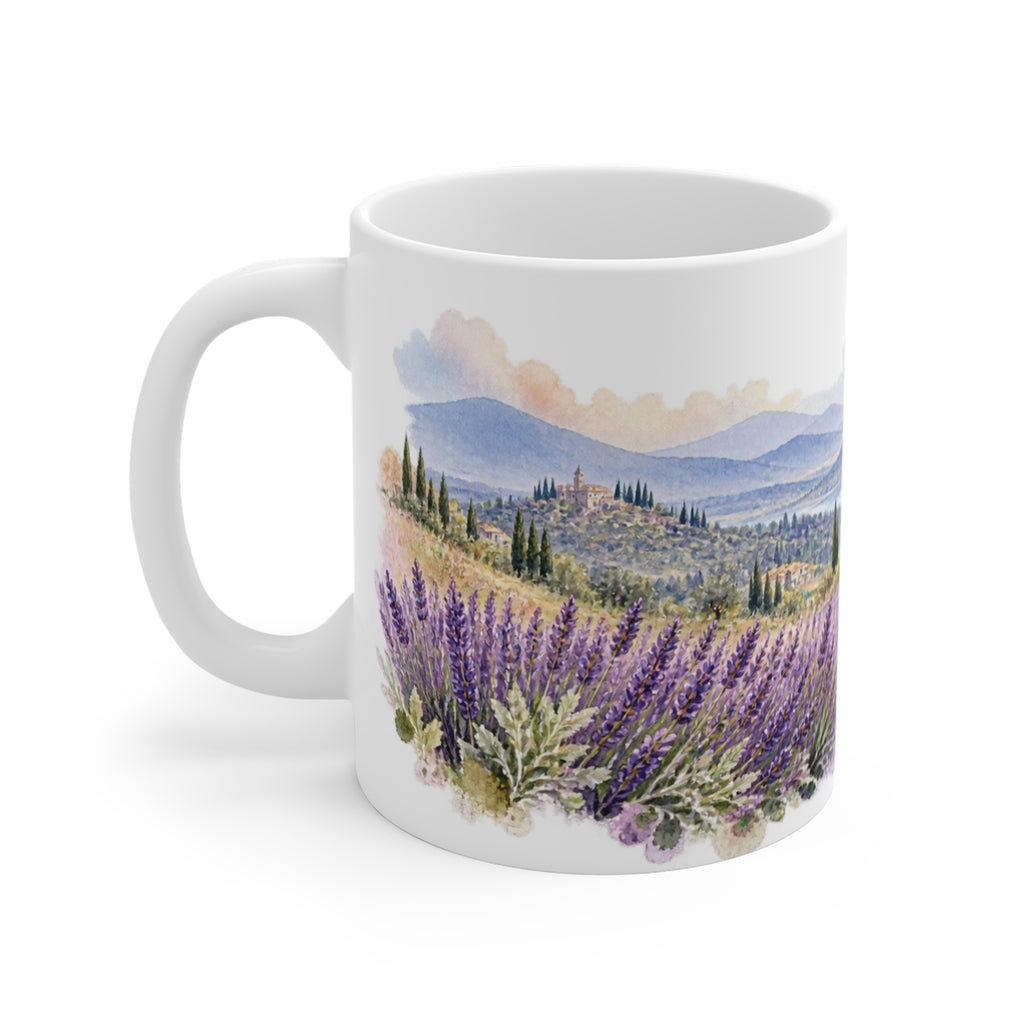 Lavender Countryside Watercolour Mug | Provence Landscape