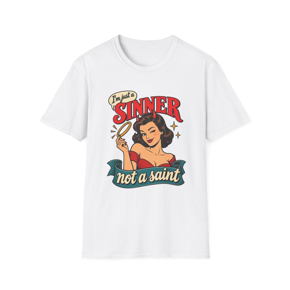 Retro Pinup | I'm Just a Sinner, Not a Saint | Graphic Tee