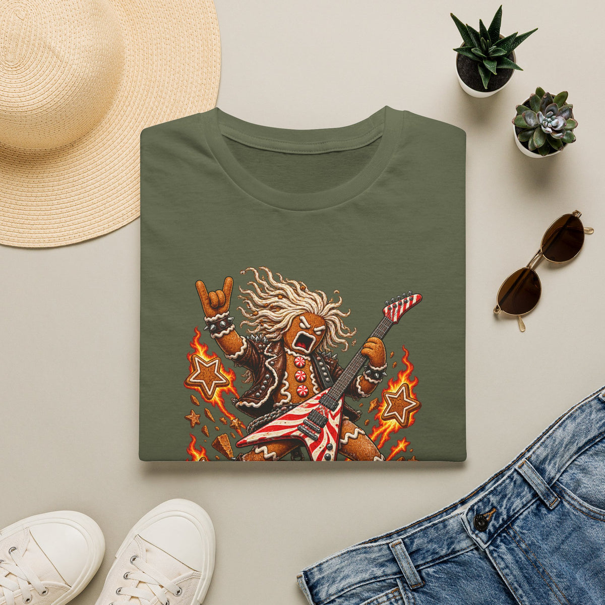 Gingerbread Headbangers | Christmas Funny Rock T-Shirt