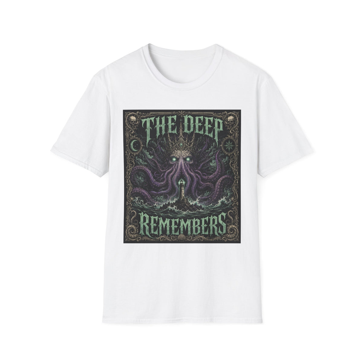 The Deep Remembers T-Shirt — Nautical Cthulhu Horror Graphic Tee