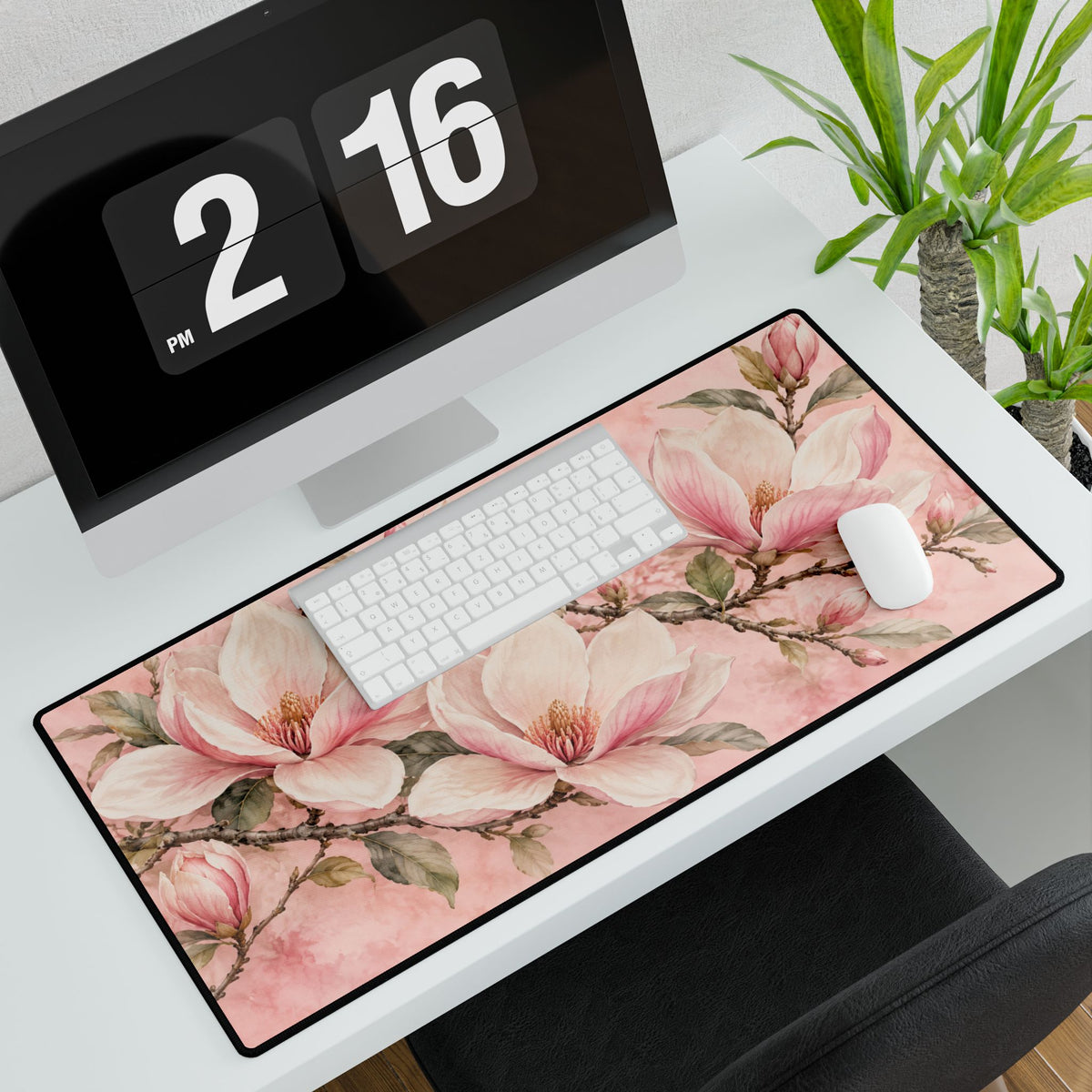 Soft Pink Magnolia Flowers Botanical Wall Art | Pastel Floral Design