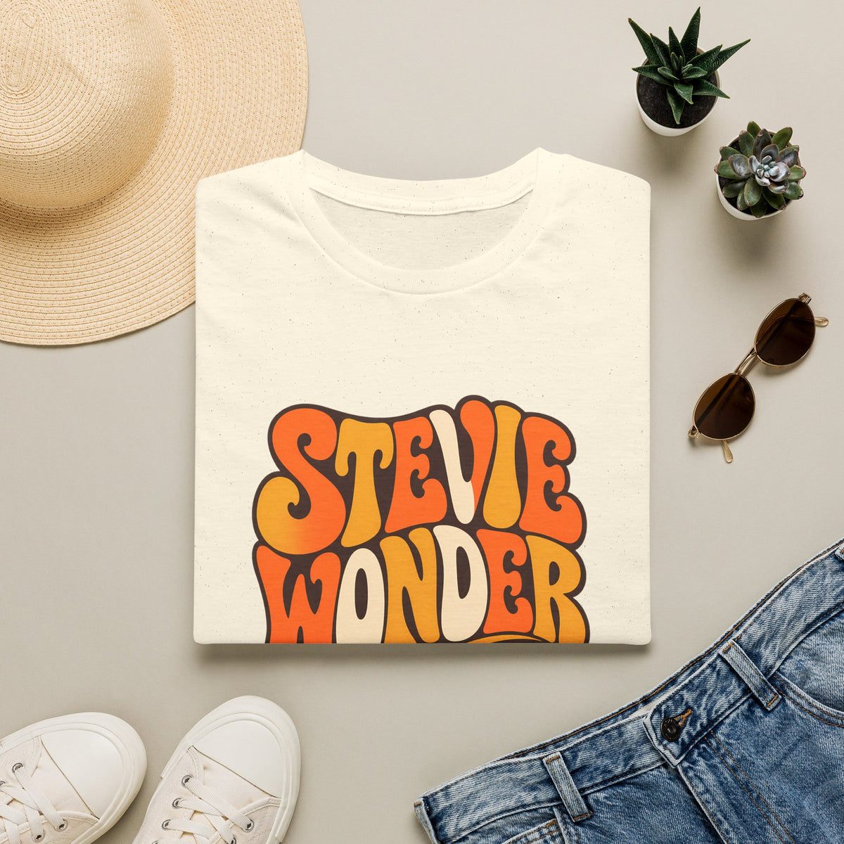 Stevie Wonder Piano Psychedelic Retro Band T-Shirt