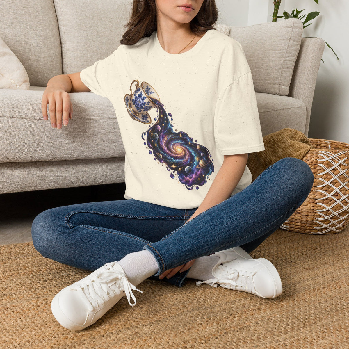 Cosmic Teacup T-Shirt Design | Surreal Galaxy & Space Art