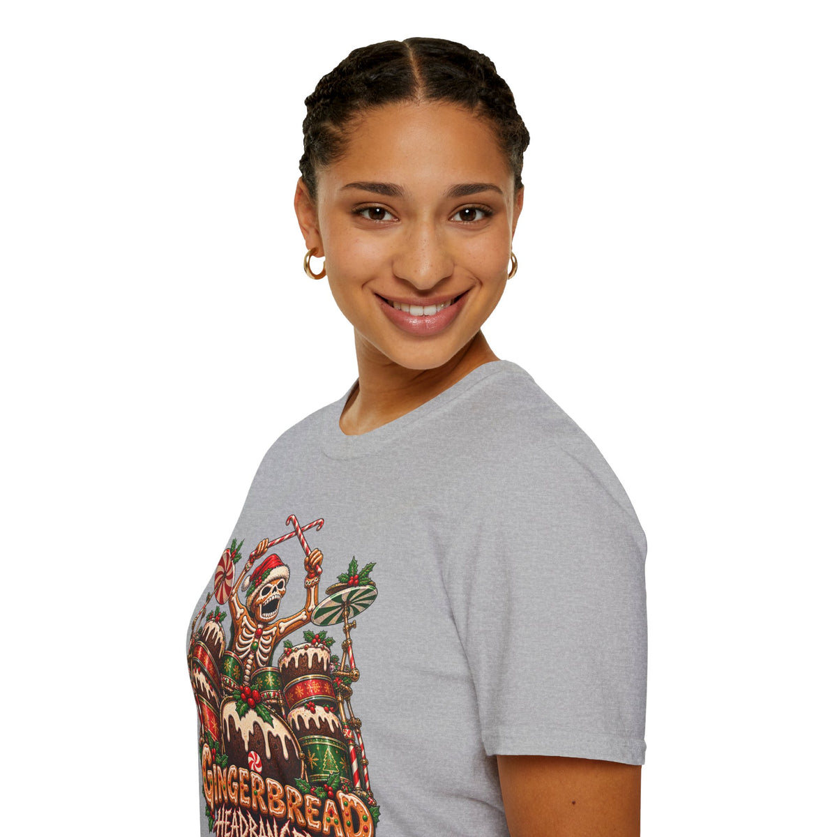 Gingerbread Headbangers | Drummer Christmas T-Shirt