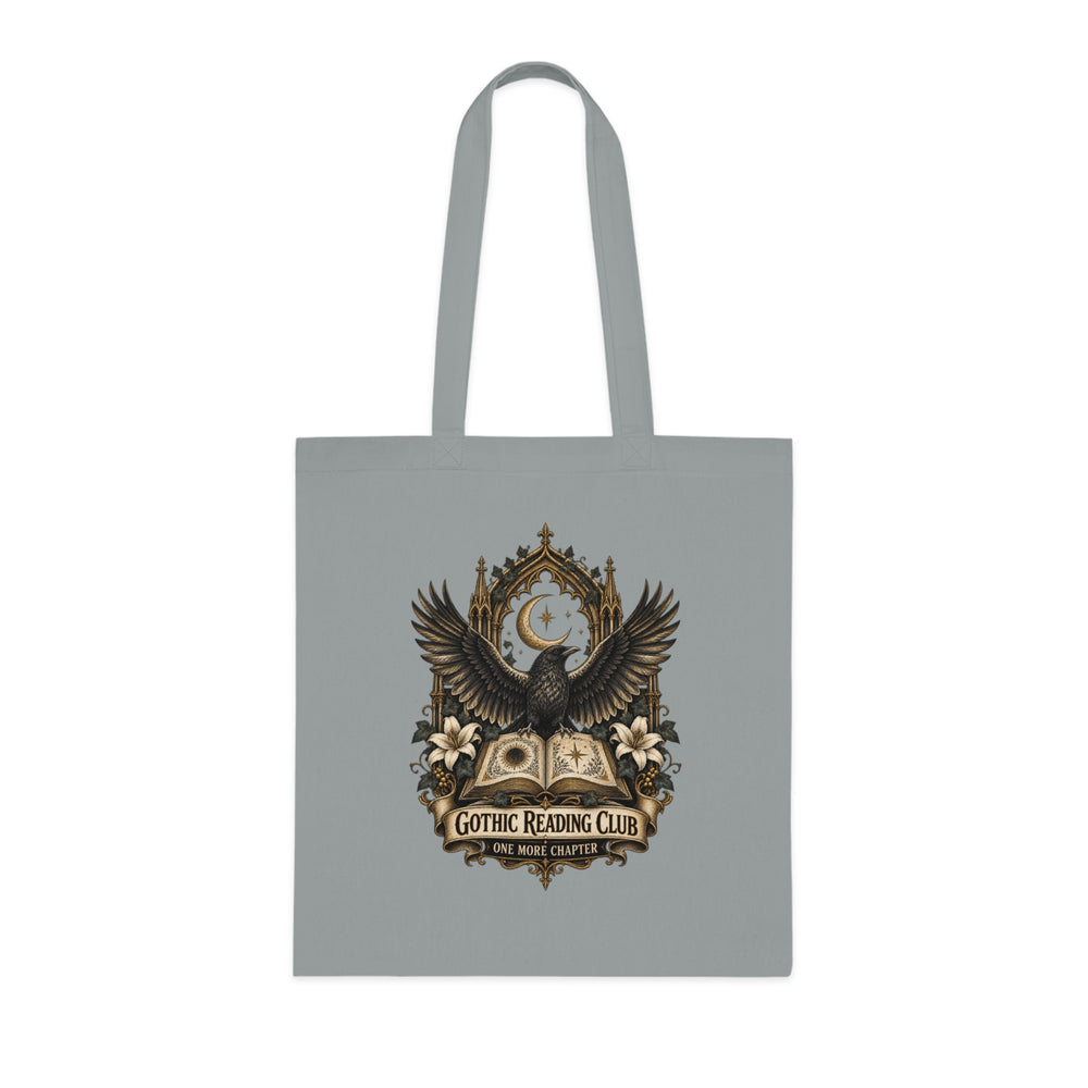 Gothic Reading Club Cotton Tote Bag Raven Book Lover Gift Dark Academia