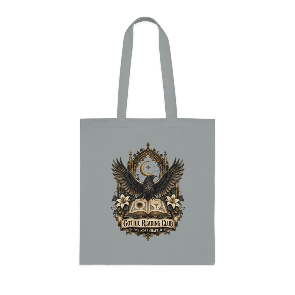Gothic Reading Club Cotton Tote Bag Raven Book Lover Gift Dark Academia