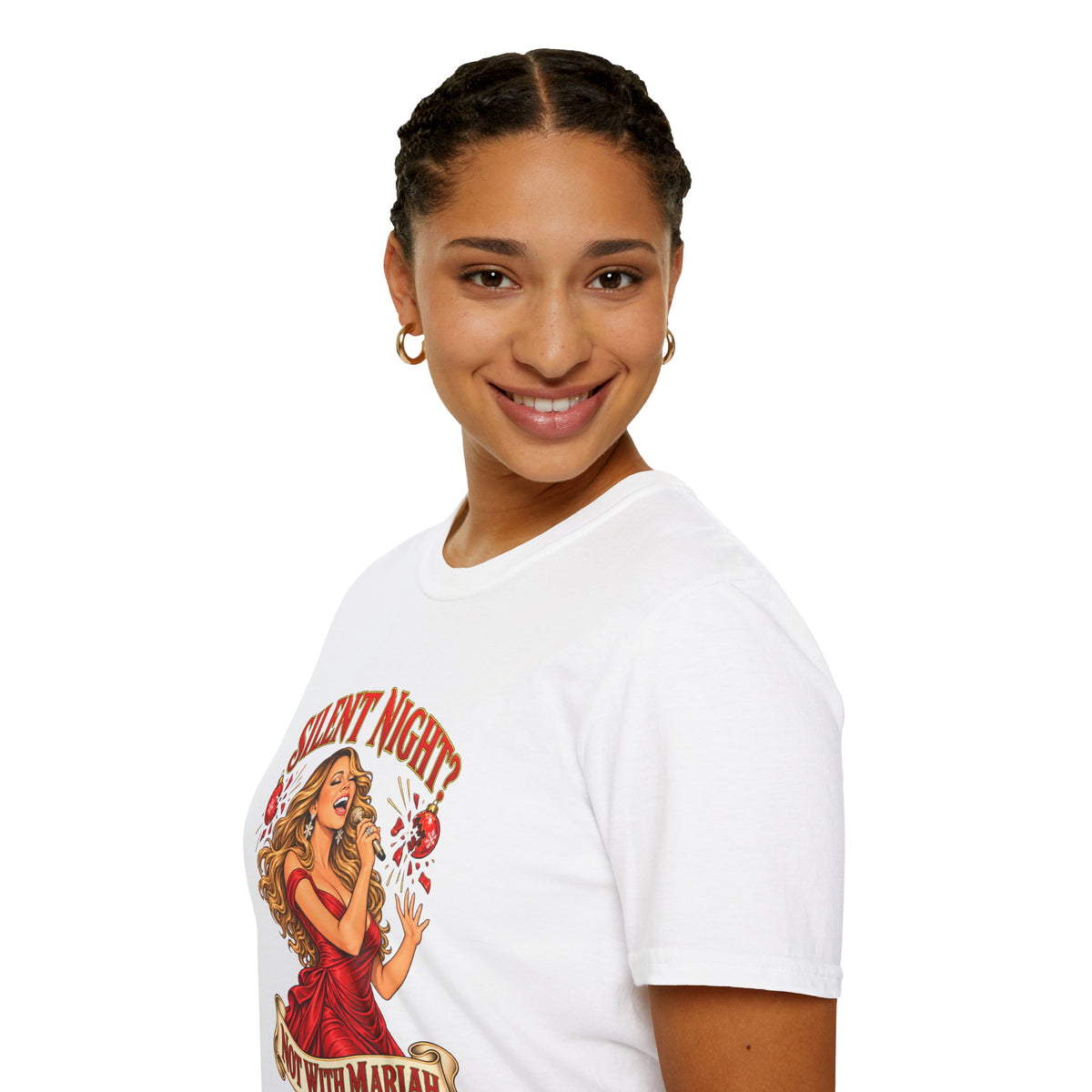 Mariah Carey Christmas T-Shirt | Silent Night? Not With Mariah Retro Holiday Tee