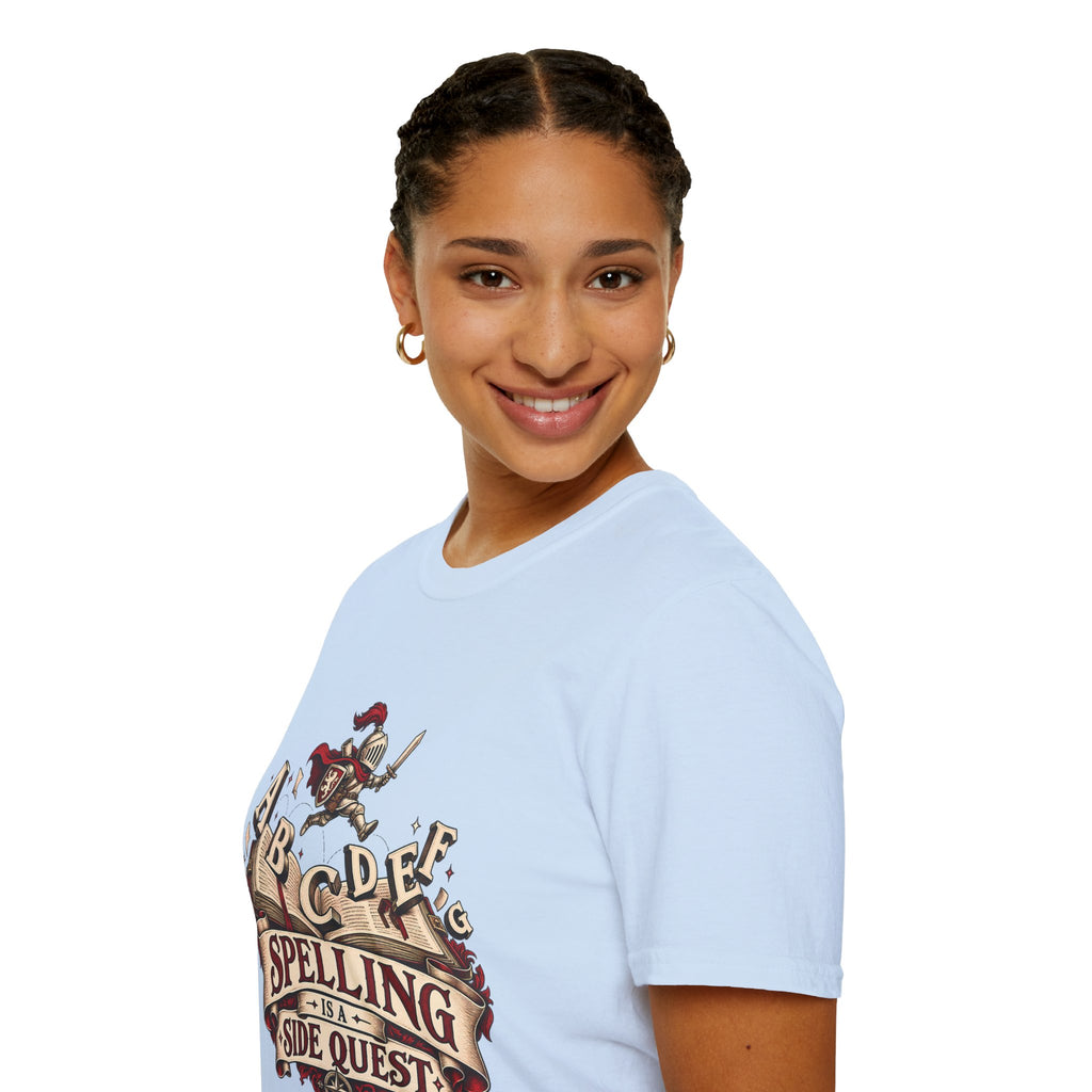 Spelling Is a Side Quest | Funny Spelling & Knight T Shirt