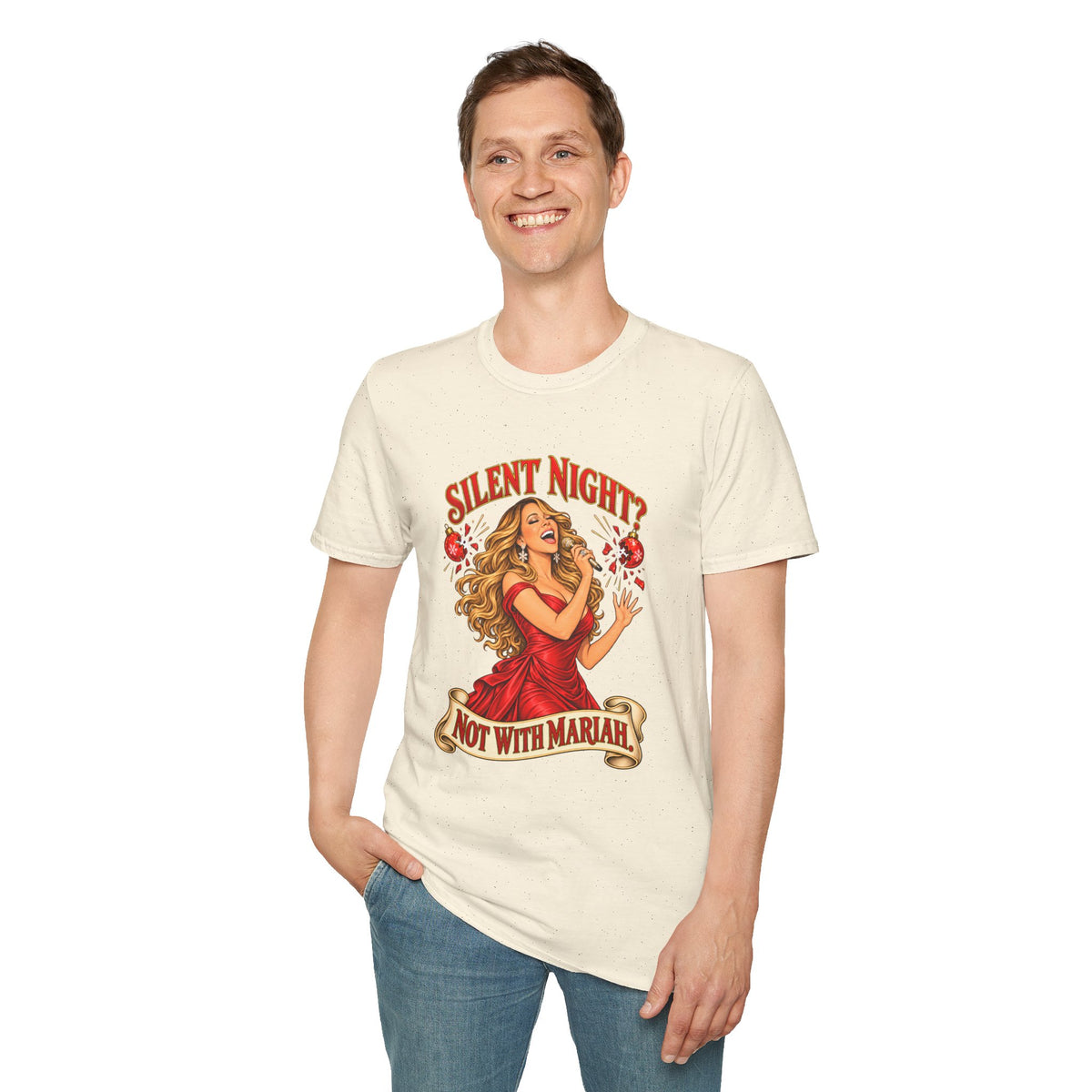 Mariah Carey Christmas T-Shirt | Silent Night? Not With Mariah Retro Holiday Tee