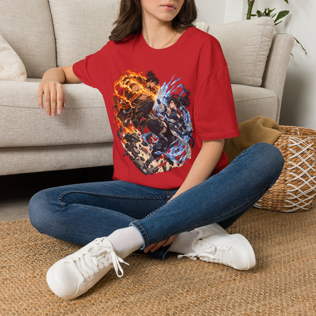 Elemental Battle | Fire vs Ice | Ninja Japanese Fantasy T-Shirt