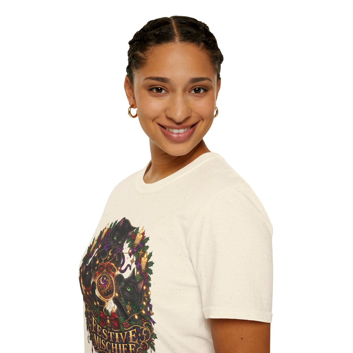 Festive Mischief | Cat Lover Christmas Holiday T-Shirt