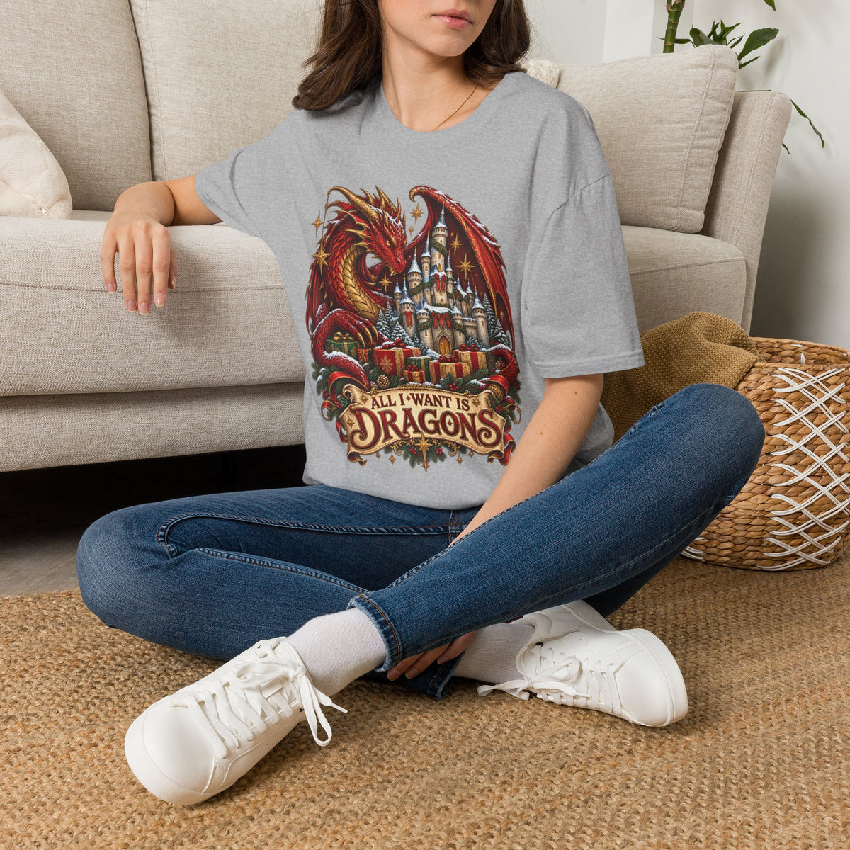 All I Want For Christmas | Dragon Castle T-Shirt