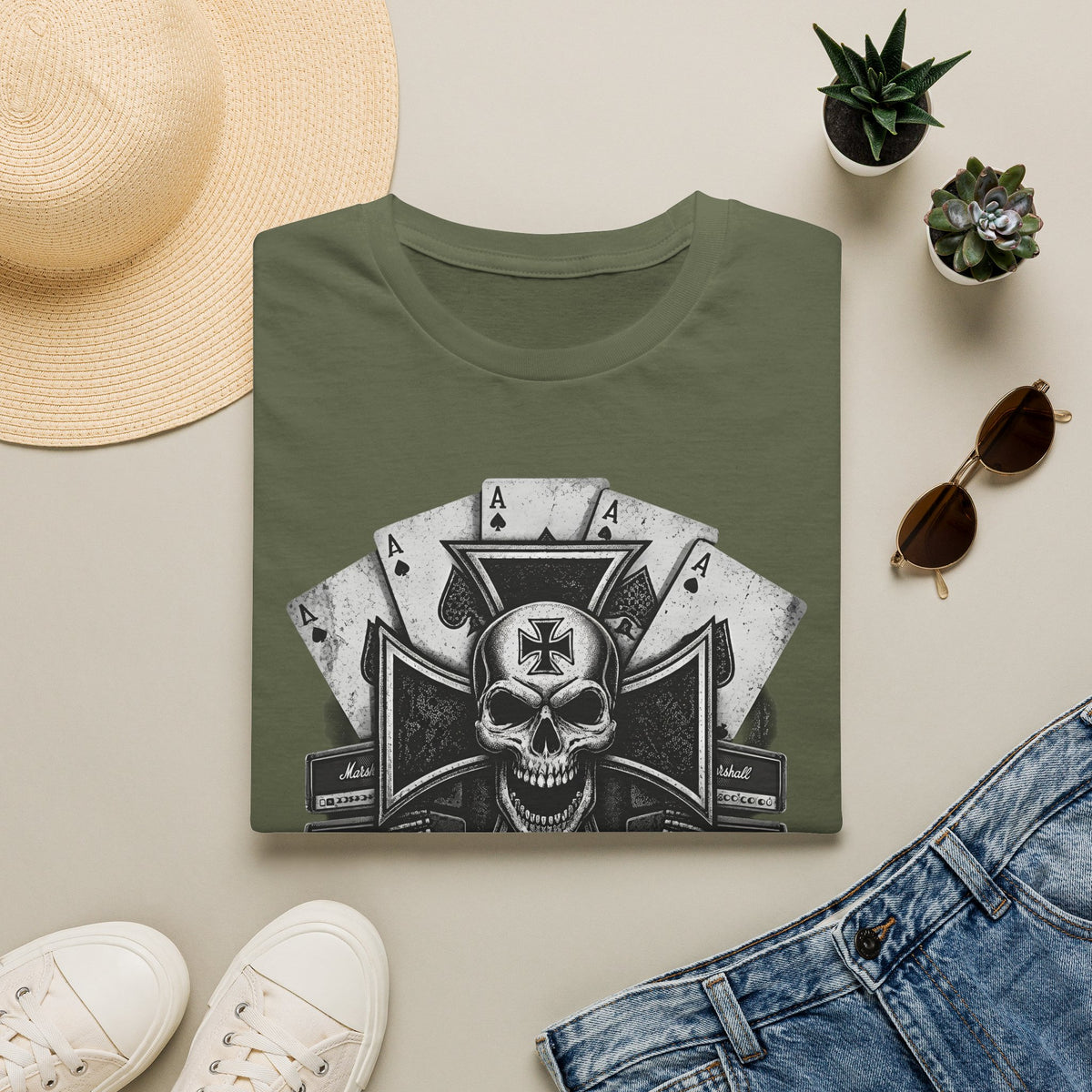 Killed by Death Lemmy Inspired Ace Cards T‑Shirt - ' Vintage Gothic Tee