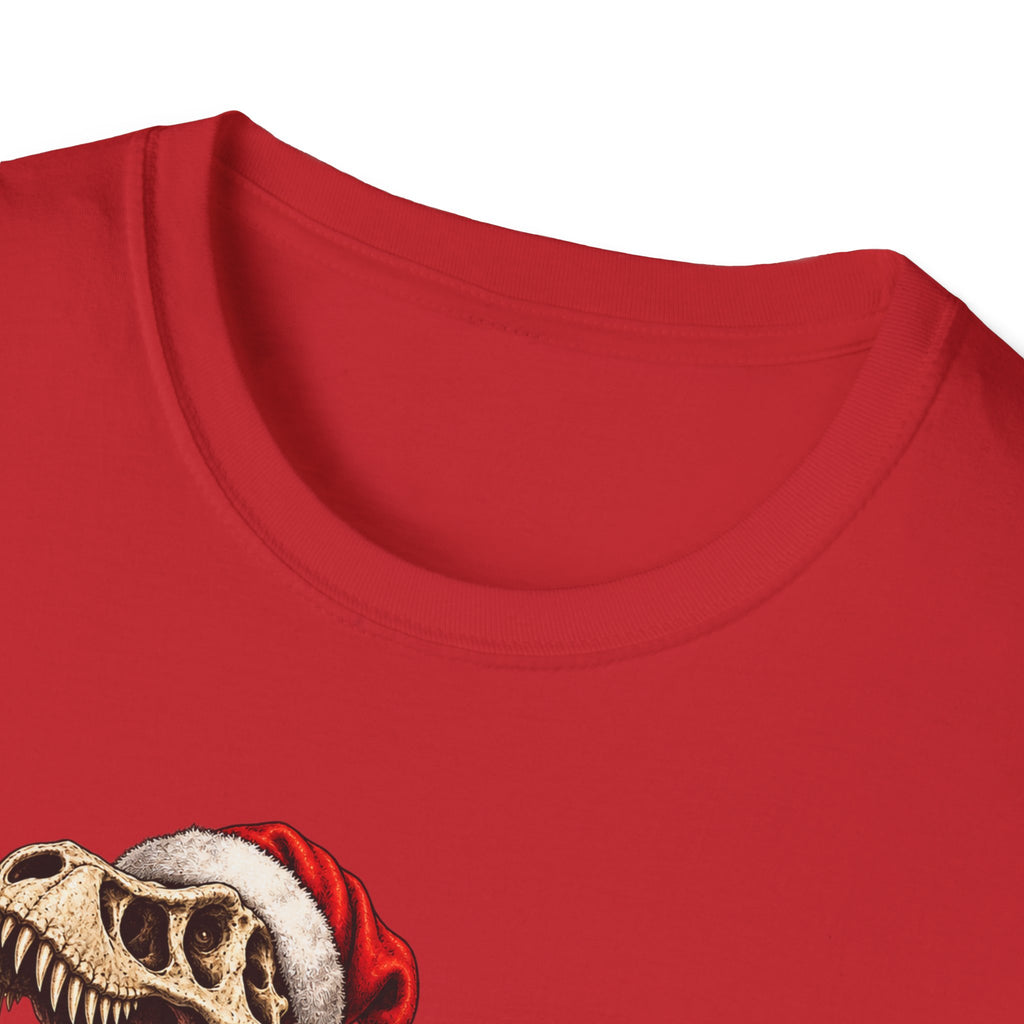 T-Rex Sleigh | Dinosaur Fossil Christmas T‑Shirt