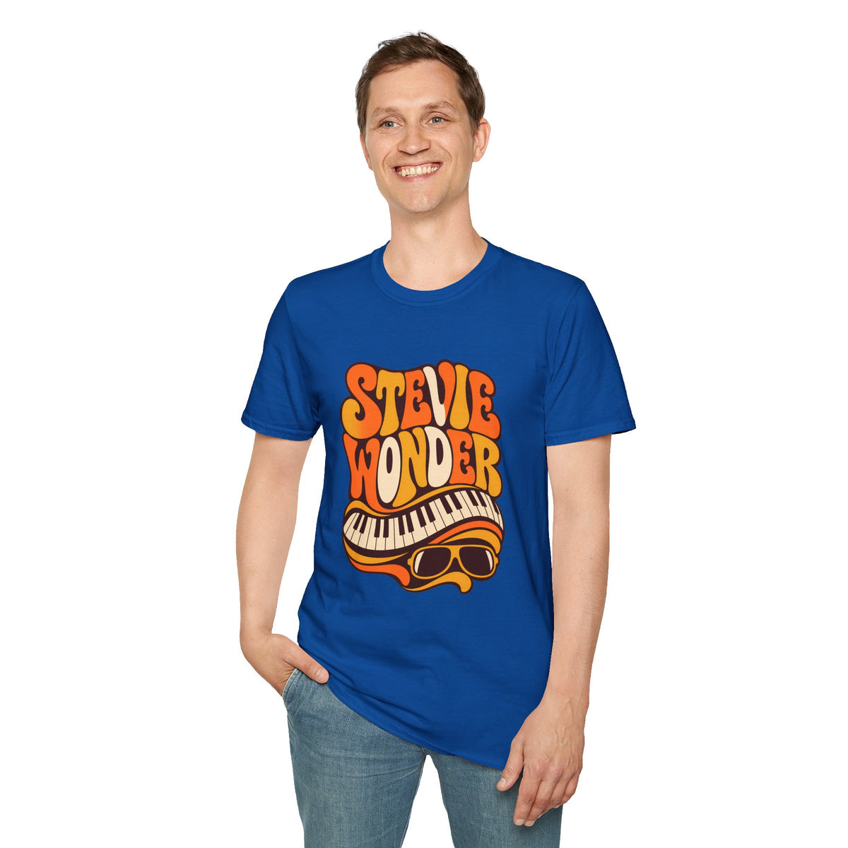 Stevie Wonder Piano Psychedelic Retro Band T-Shirt