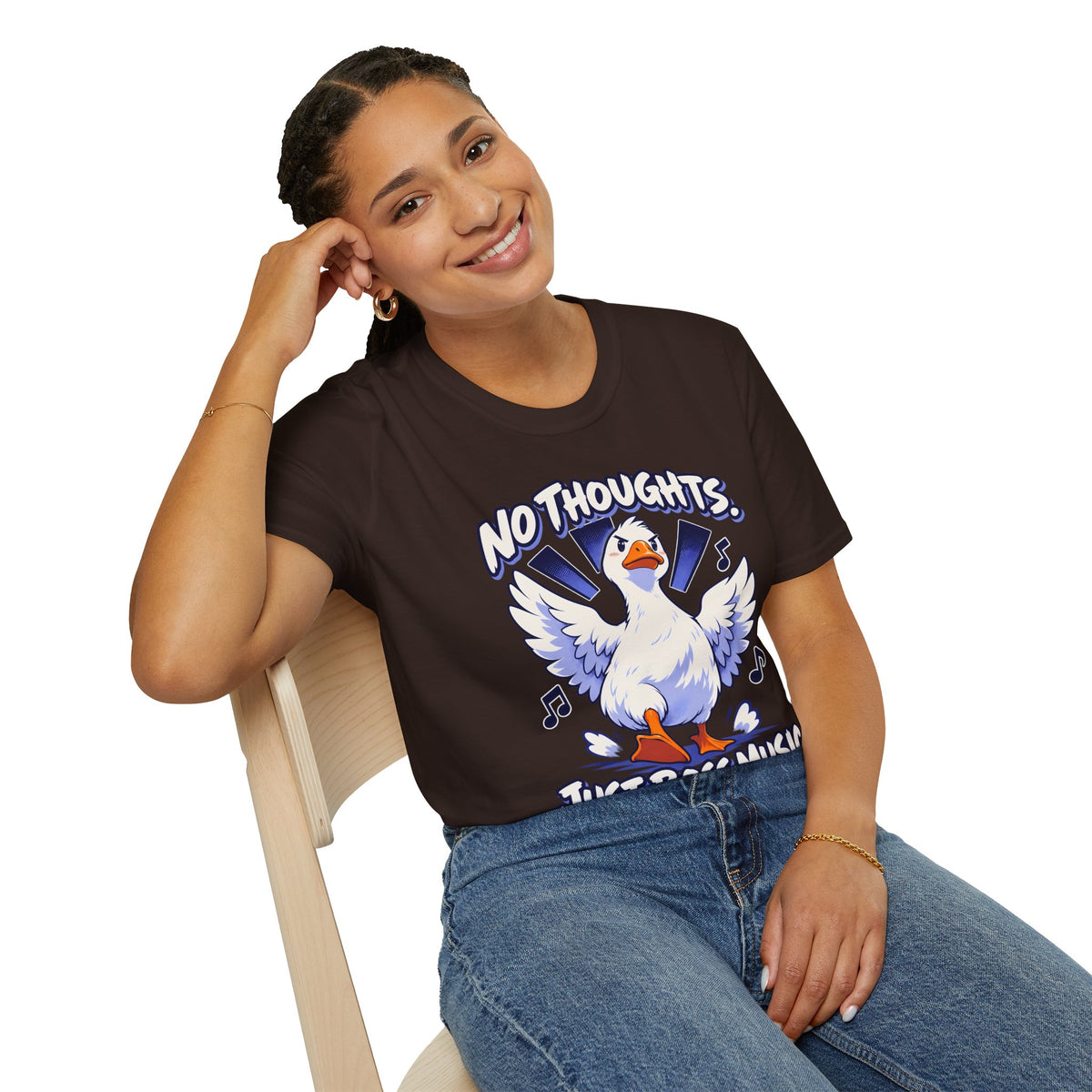 Cute Goose | No Thoughts, Just Boss Music T Shirt