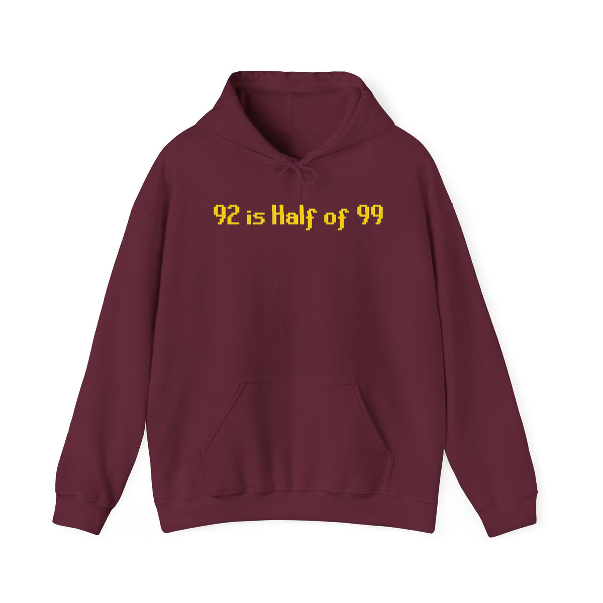 Hoodie "92 Is Half of 99" – Funny Retro Math Graphic Pullover