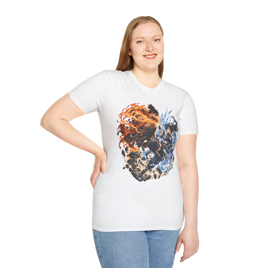 Elemental Battle | Fire vs Ice | Ninja Japanese Fantasy T-Shirt