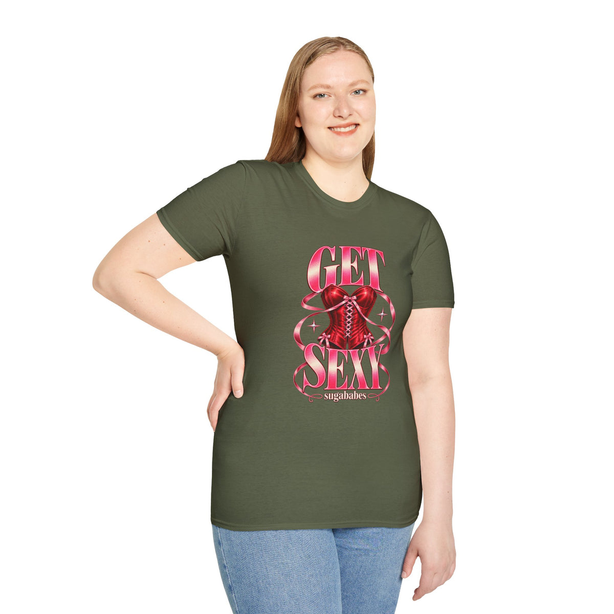 Get Sexy | Sugababes | Corset Retro Pink Y2K Vibe Graphic T Shirt