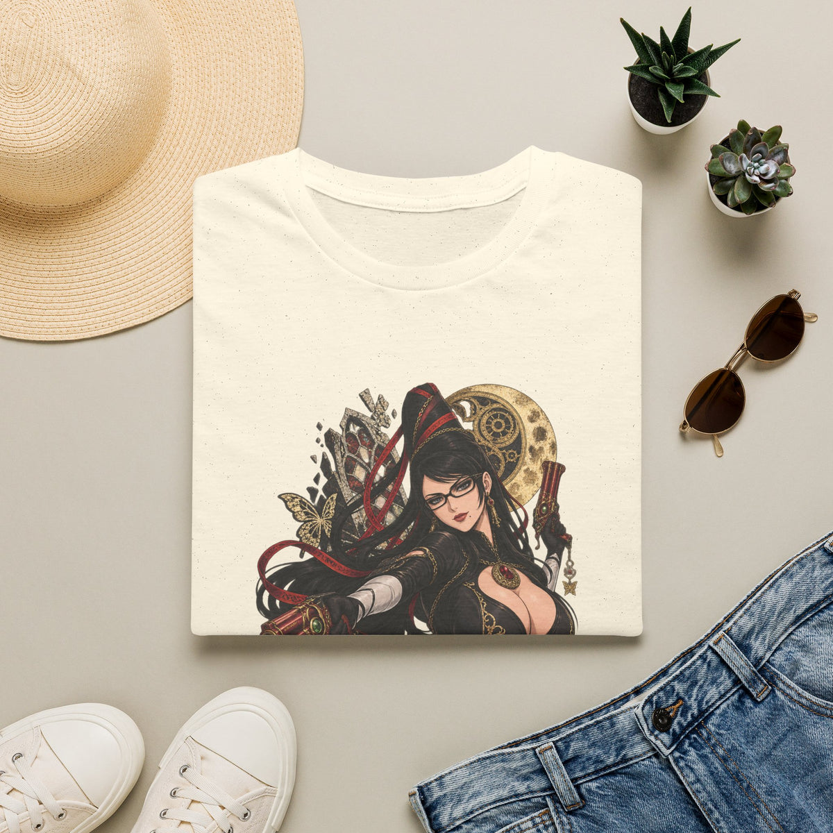 Bayonetta | Sexy Gothic Gaming Anime Pin Up Girl | Gothic Sorceress T-Shirt