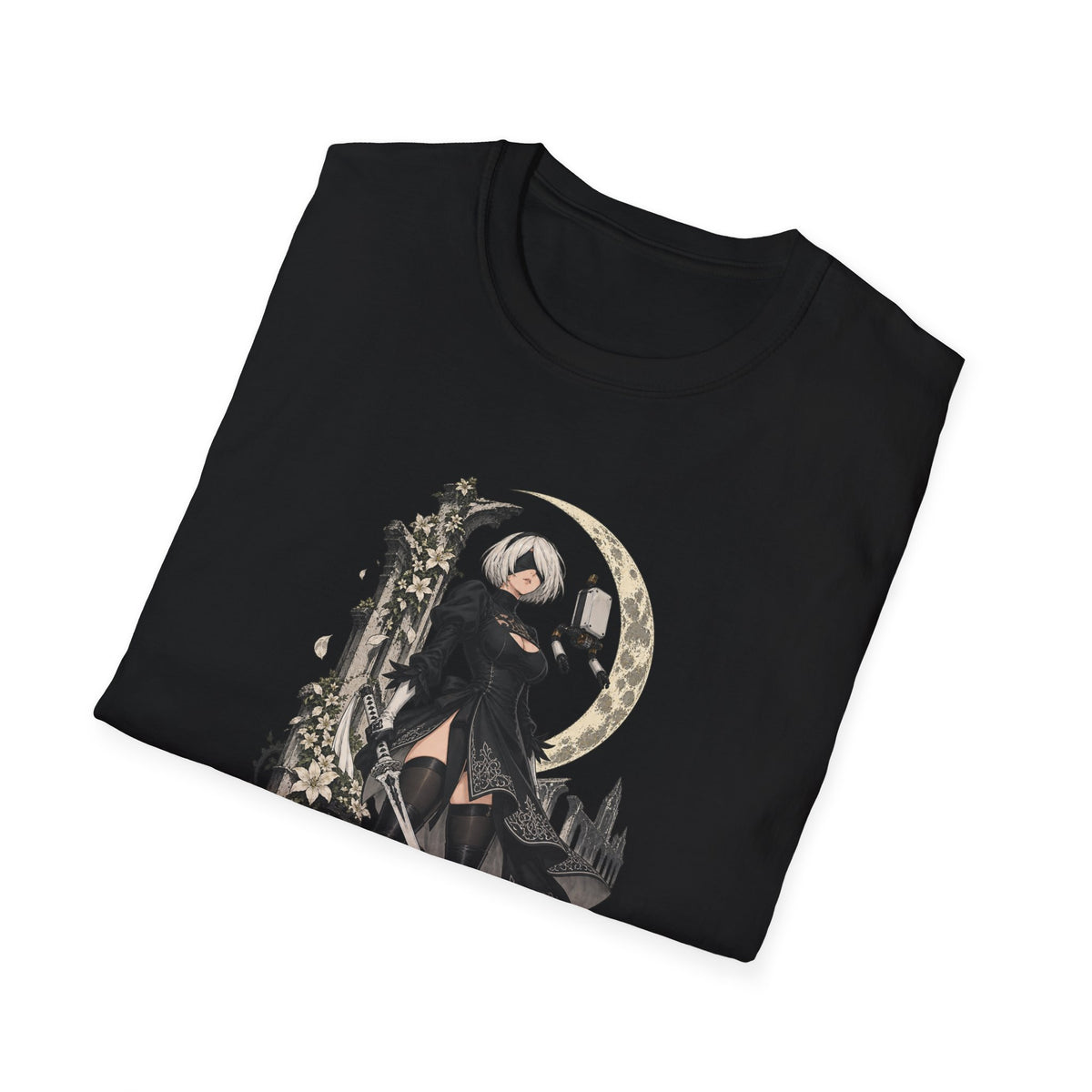2B | Nie: Automata | Anime Gothic Warrior Moonlight Pin Up T-Shirt