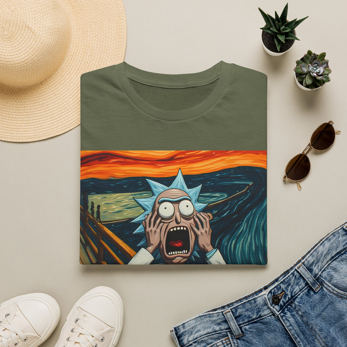 Rick Scream Tee — Rick and Morty Parody of The Scream T-Shirt
