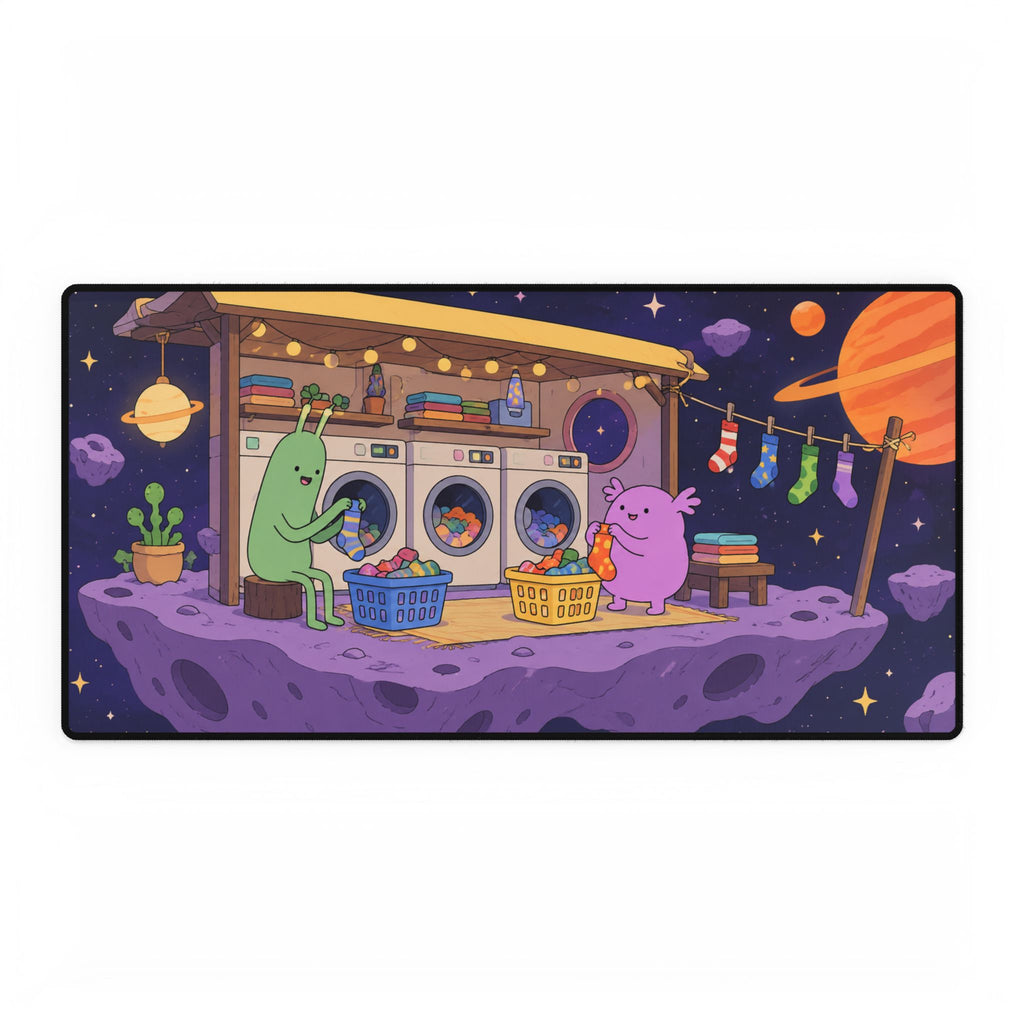Mouse Mat | Cute Space Laundry | Cartoon Alien Washers Gaming Desk Mat