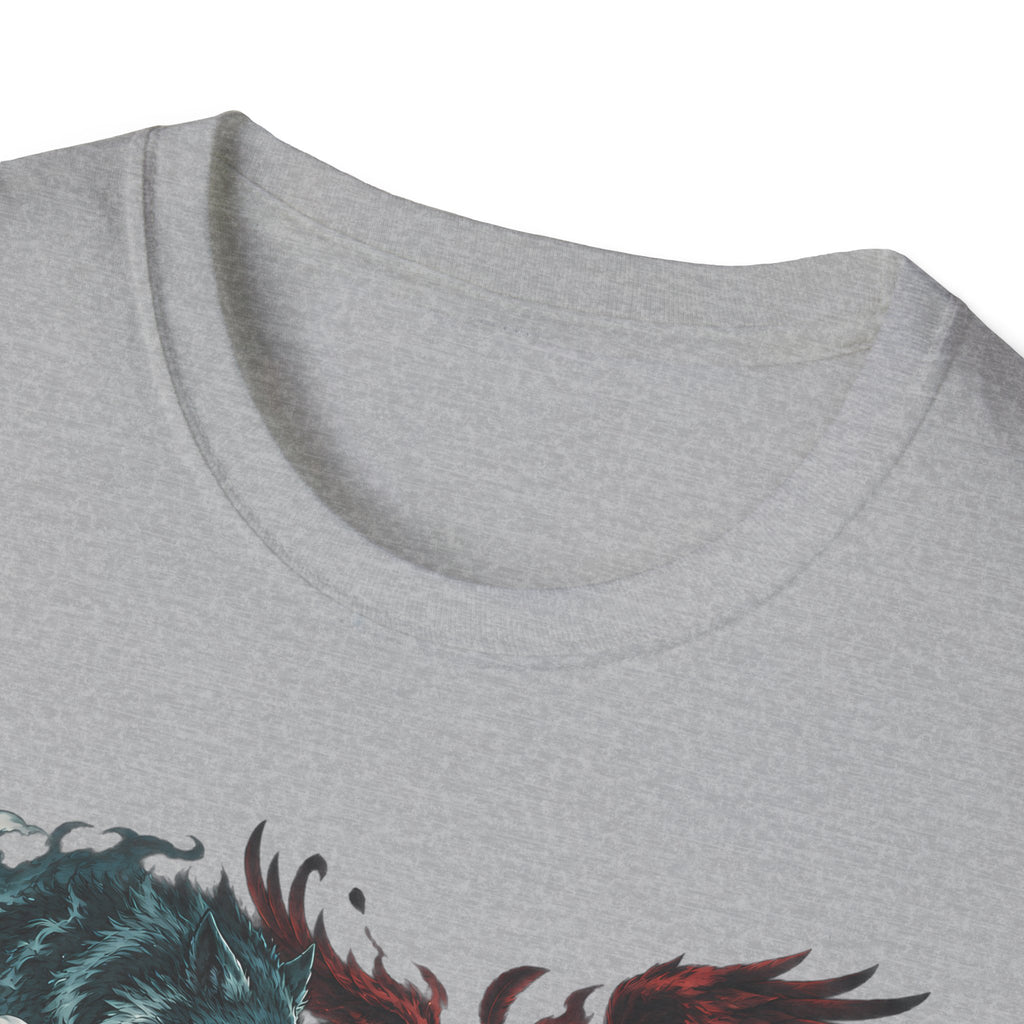 Yin Yang | Wolf Demon vs Phoenix | Japanese Anime Ninja T Shirt
